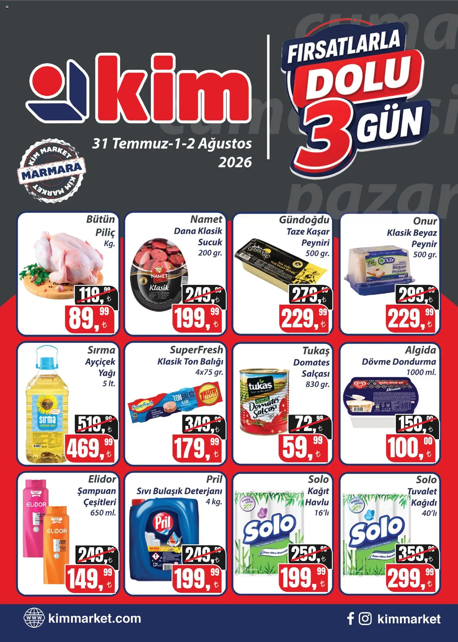 Kim Market Katalog - Marmara Insert - 31 Temmuz 2026 tarihinden itibaren geçerlidir | Sayfa: 1 | Ürünler: Kutu, Tuvalet, Bulaşık deterjanı, Dondurma