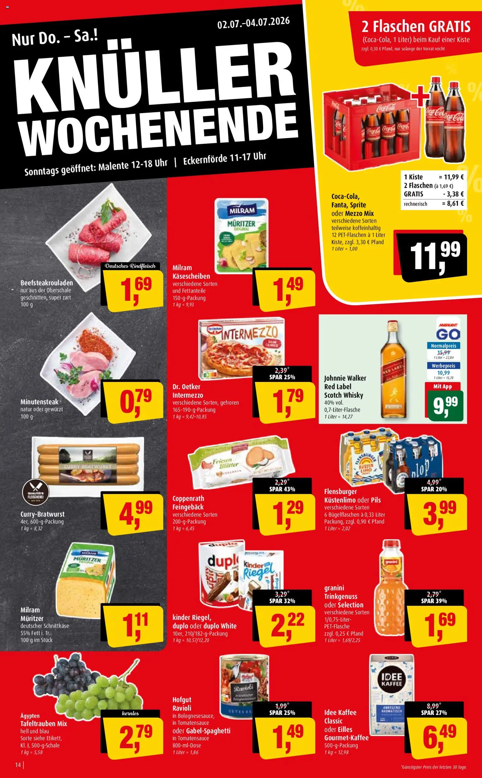Markant Prospekt – gültig ab 29.06.2026 | Seite: 14 | Produkte: Idee kaffee, Flensburger, Milram, Oder mezzo mix