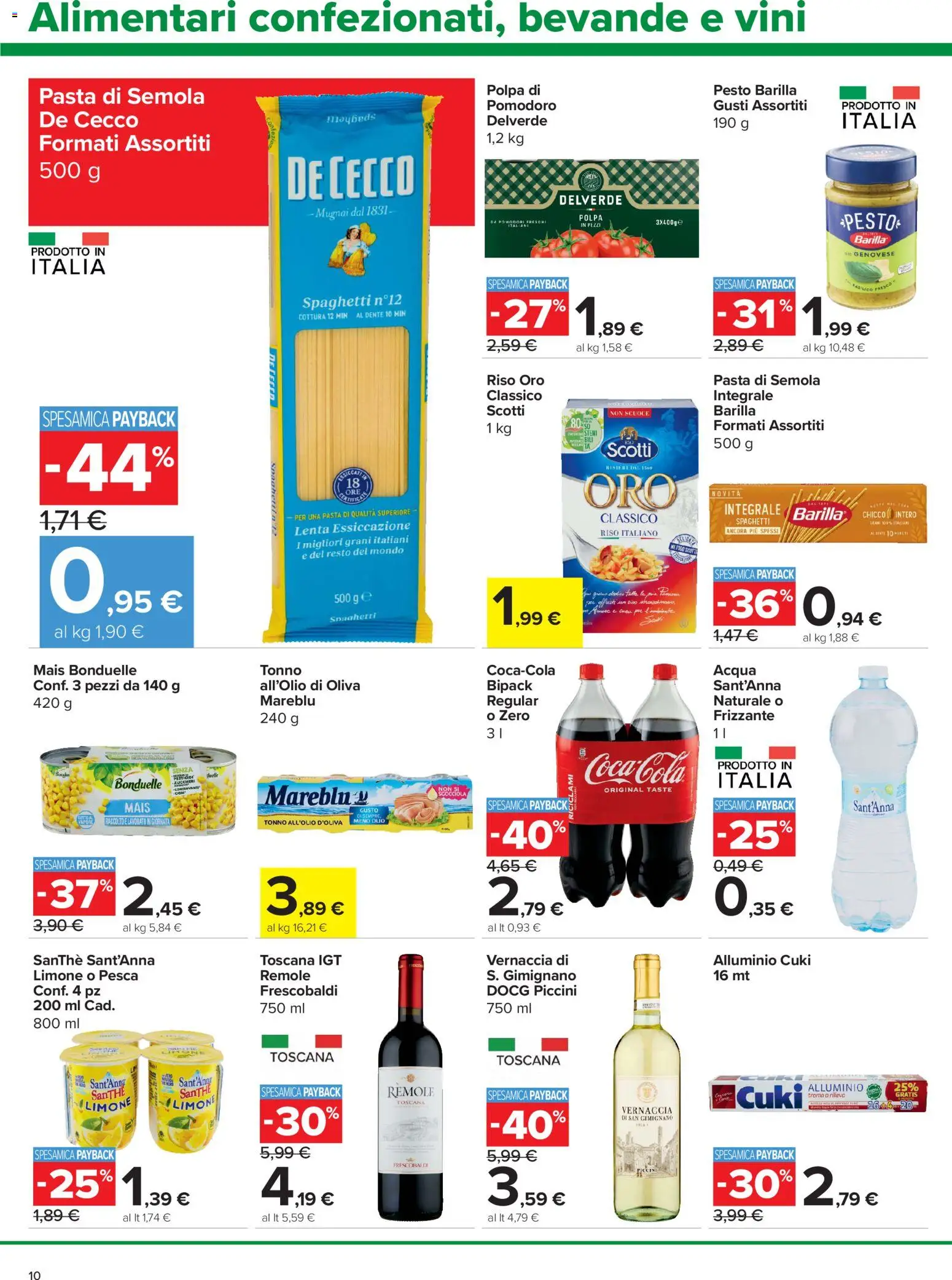 Volantino Carrefour del 02/07/2026 | Pagina: 10 | Prodotti: Riso, Acqua, Pomodoro, Mais