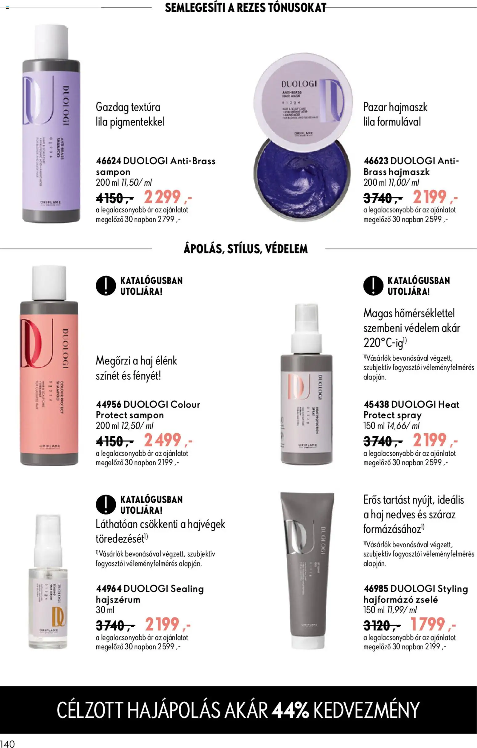 Oriflame akciós ujság - amely érvényes a következő dátumtól: 2026.09.09. | Oldal: 140 | Termékek: Hajformázó, Sampon, Hajmaszk