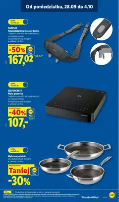 Pogląd oferty "Lidl Katalog" - ważna od 28.09.2026 | Strona: 9 | Produkty: Płyta grzewcza, Masażer, Patelnie