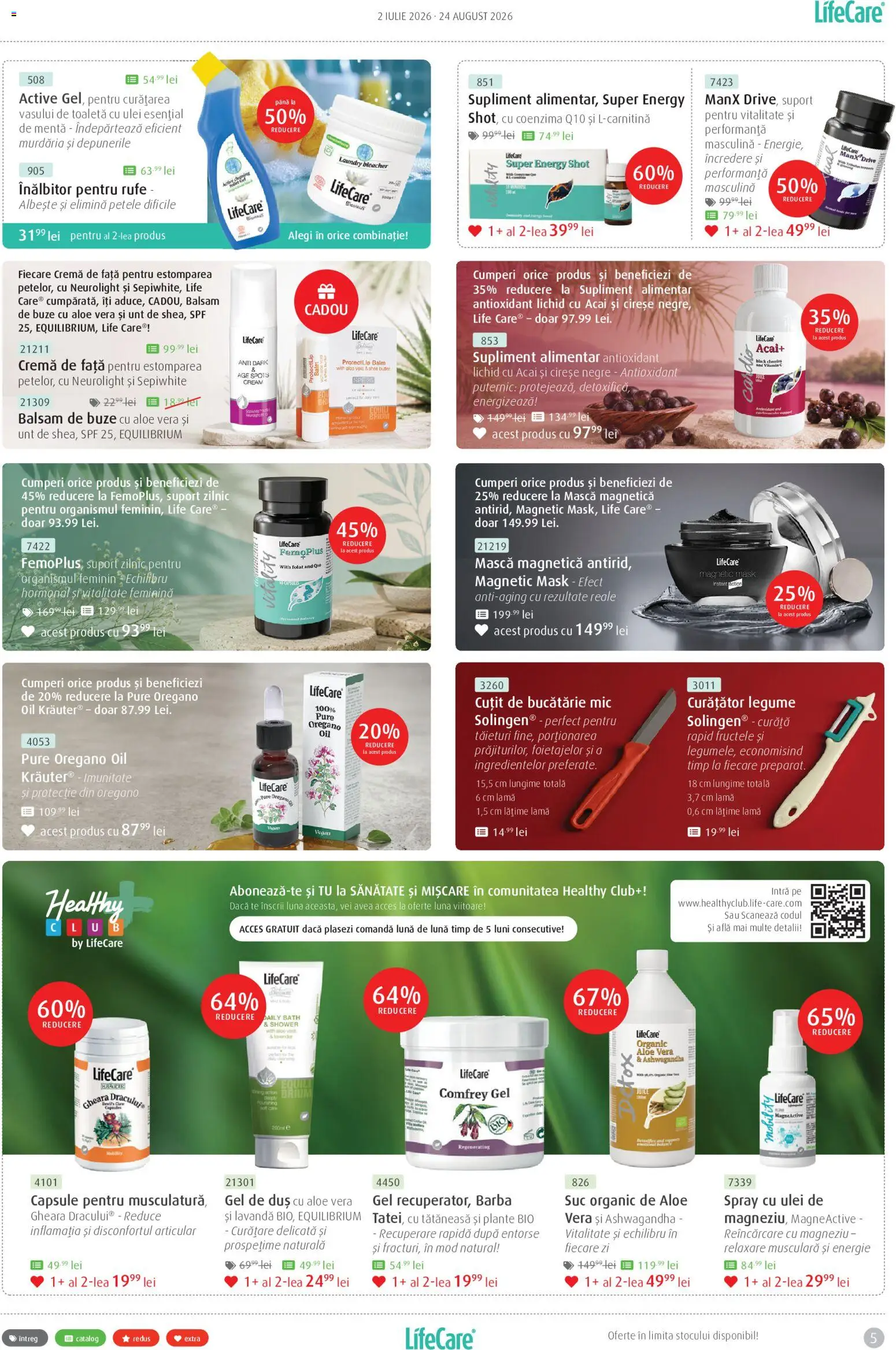 Noul catalog Life Care – valabil de la 02.07.2026 | Pagină: 5 | Produse: Active, Toaletă, Cireșe, Suport
