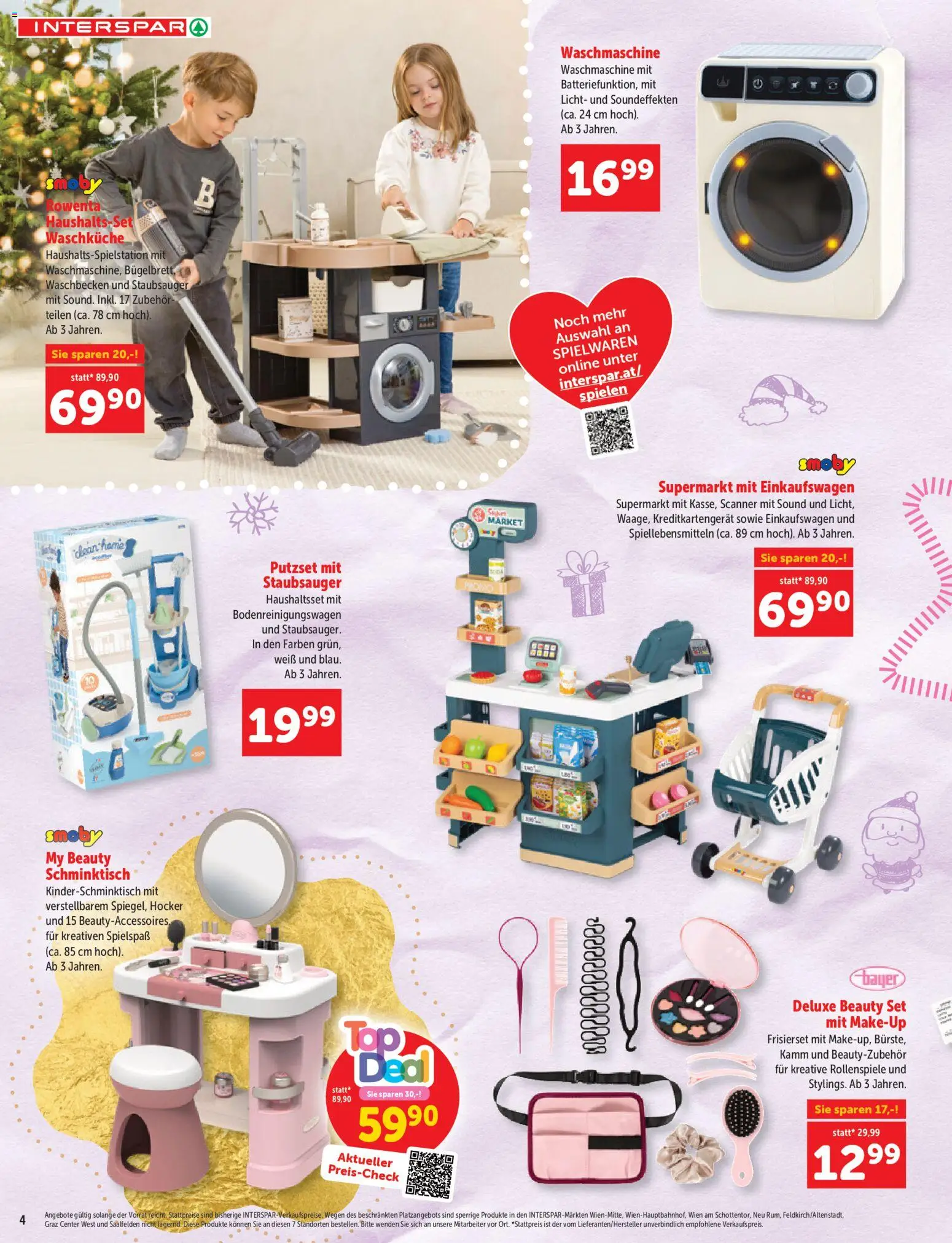 Interspar Sonderfolder Kindergeschenke gültig ab 27.10.2026 | Seite: 4 | Produkte: Waschmaschine, Staubsauger, Waschbecken