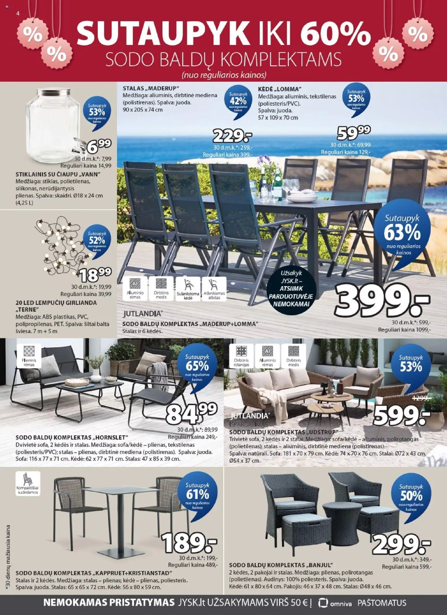 JYSK akcijos nuo 16.06.2026 | Puslapis: 4 | Prekių: Sofa, Stalas, Kėdė