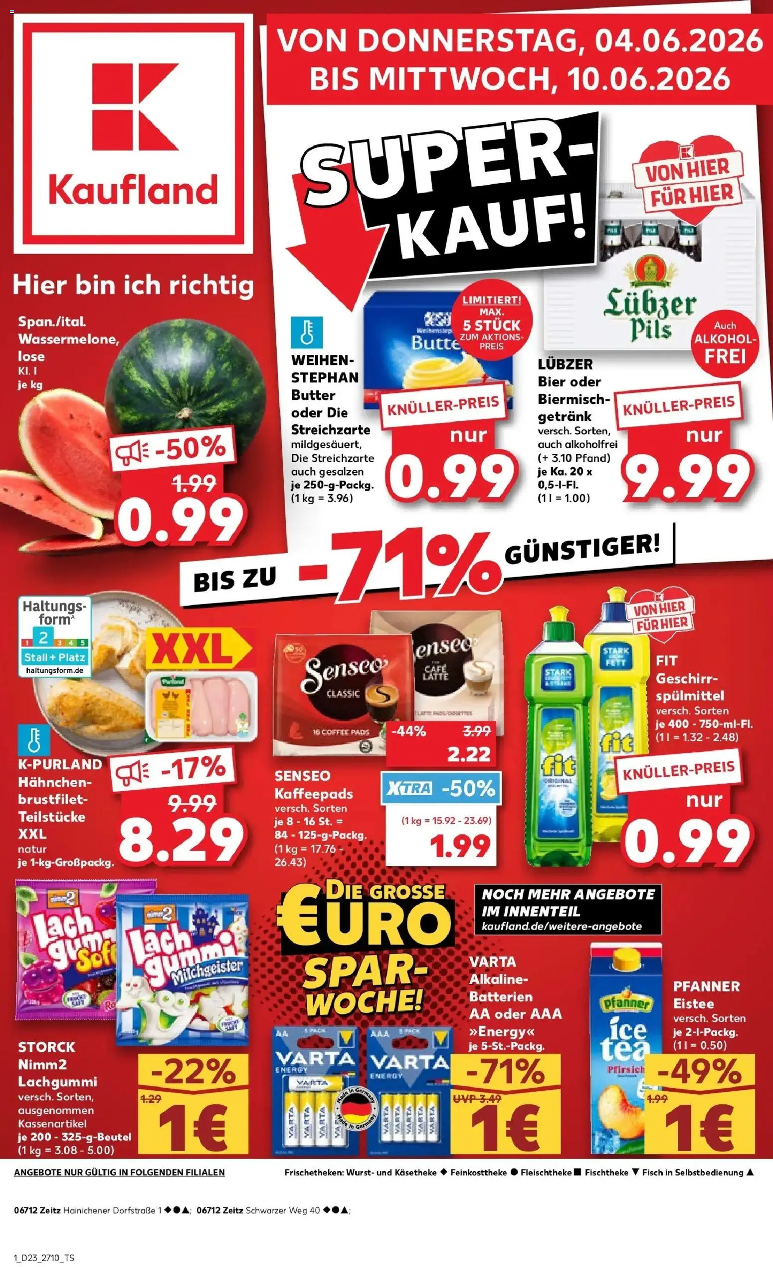 Kaufland Prospekt Zeitz – gültig ab 04.06.2026 | Seite: 1 | Produkte: Energy, Pils, Pfirsich, Senseo kaffeepads