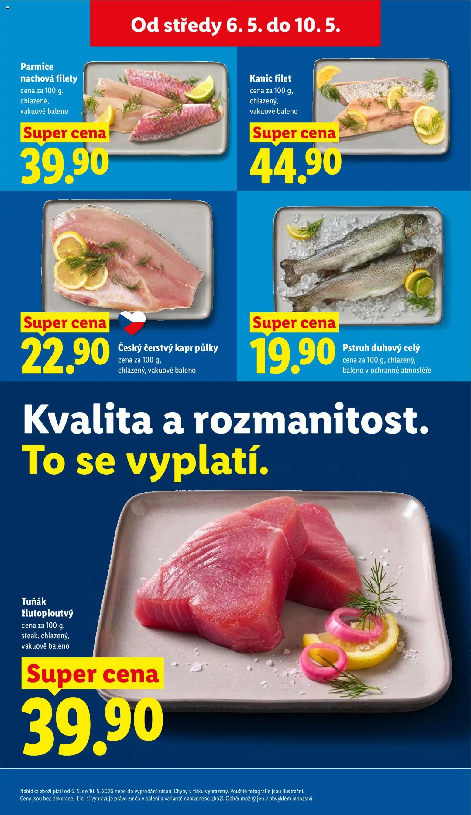 Lidl leták od 06.05.2026 | Strana: 13 | Produkty: Tuňák, Pstruh, Filet, Kapr