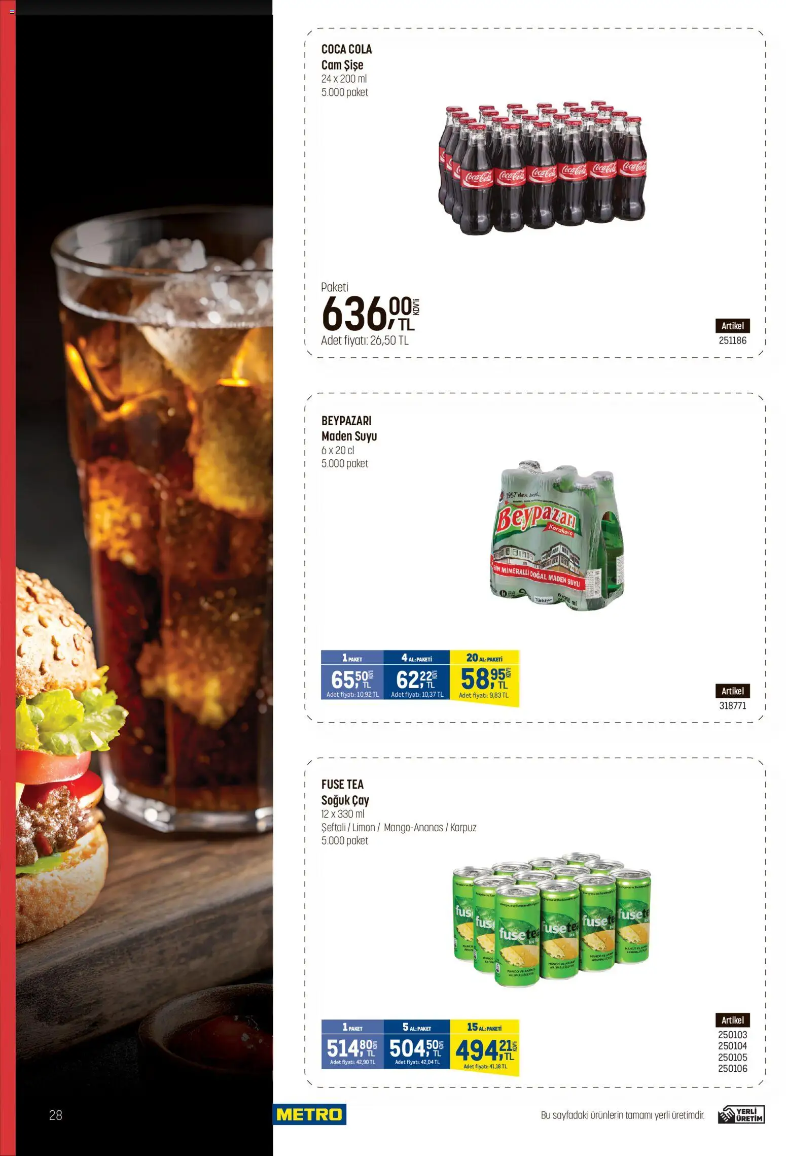 Metro - Fast Food - 30 Eylül 2026 tarihinden itibaren geçerlidir | Sayfa: 28 | Ürünler: Çay, Limon, Karpuz, Soğuk çay
