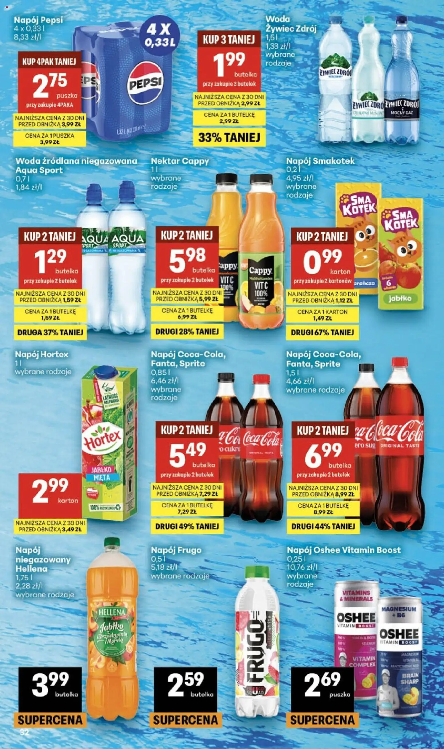Delikatesy Centrum gazetka od 15.10.2026 | Strona: 32 | Produkty: Sprite, Coca cola, Mięta, Woda