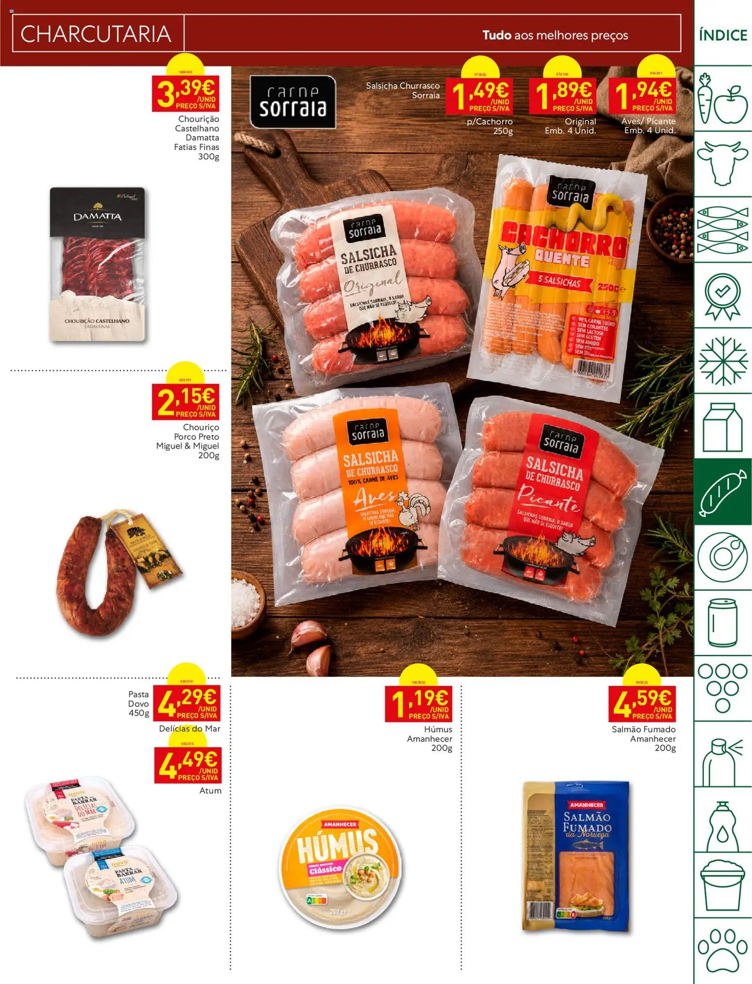 Recheio folheto │ válido de 18/08/2026 | Página: 13 | Produtos: Salmão fumado, Salmão, Salsicha, Chouriço