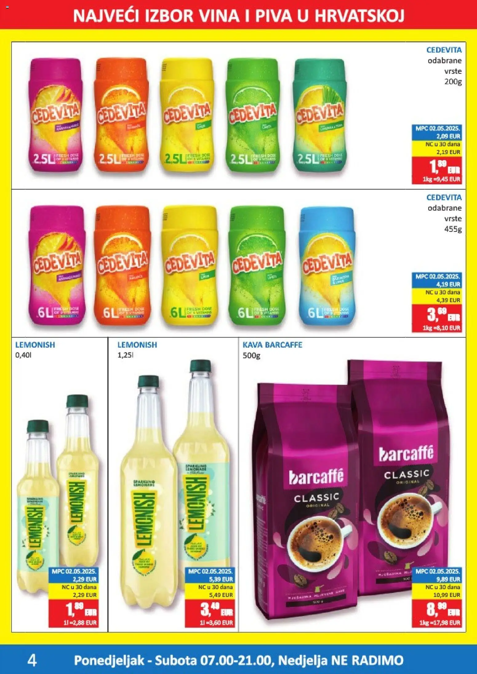 Vrutak katalog | vrijedi od 08.06.2026 | Stranica: 4 | Proizvodi: Kava, Barcaffe, Cedevita