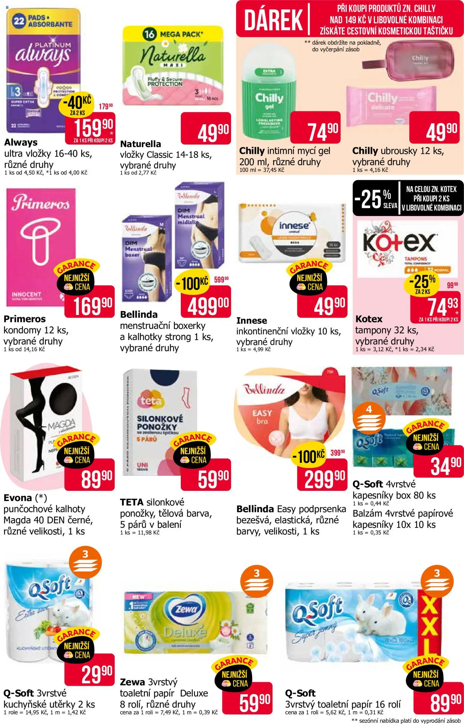 TETA Drogerie leták od 21.10.2026 | Strana: 13 | Produkty: Kalhotky, Ponožky, Zewa, Tampony