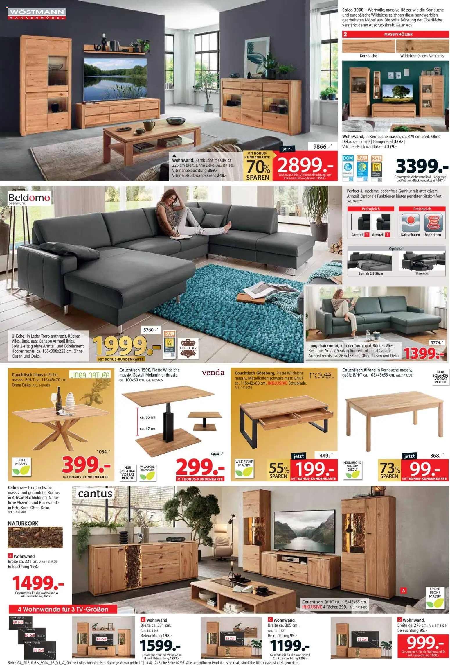Zurbrüggen Prospekt – gültig ab 31.10.2026 | Seite: 4 | Produkte: Bett, Kissen, Sofa, Couchtisch
