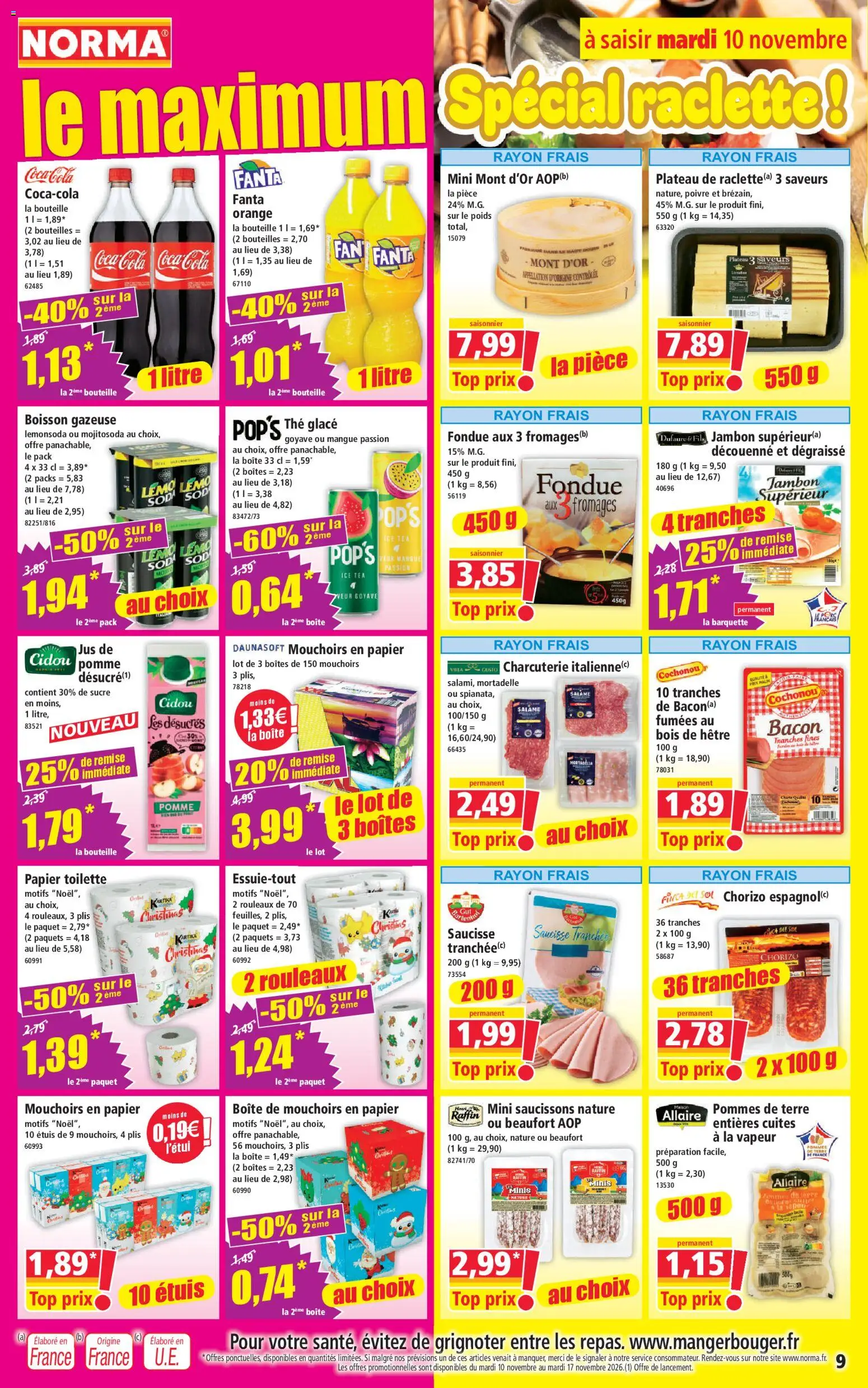 {H1} | Page: 9 | Produits: Charcuterie, Goyave, Orange, Bouteille