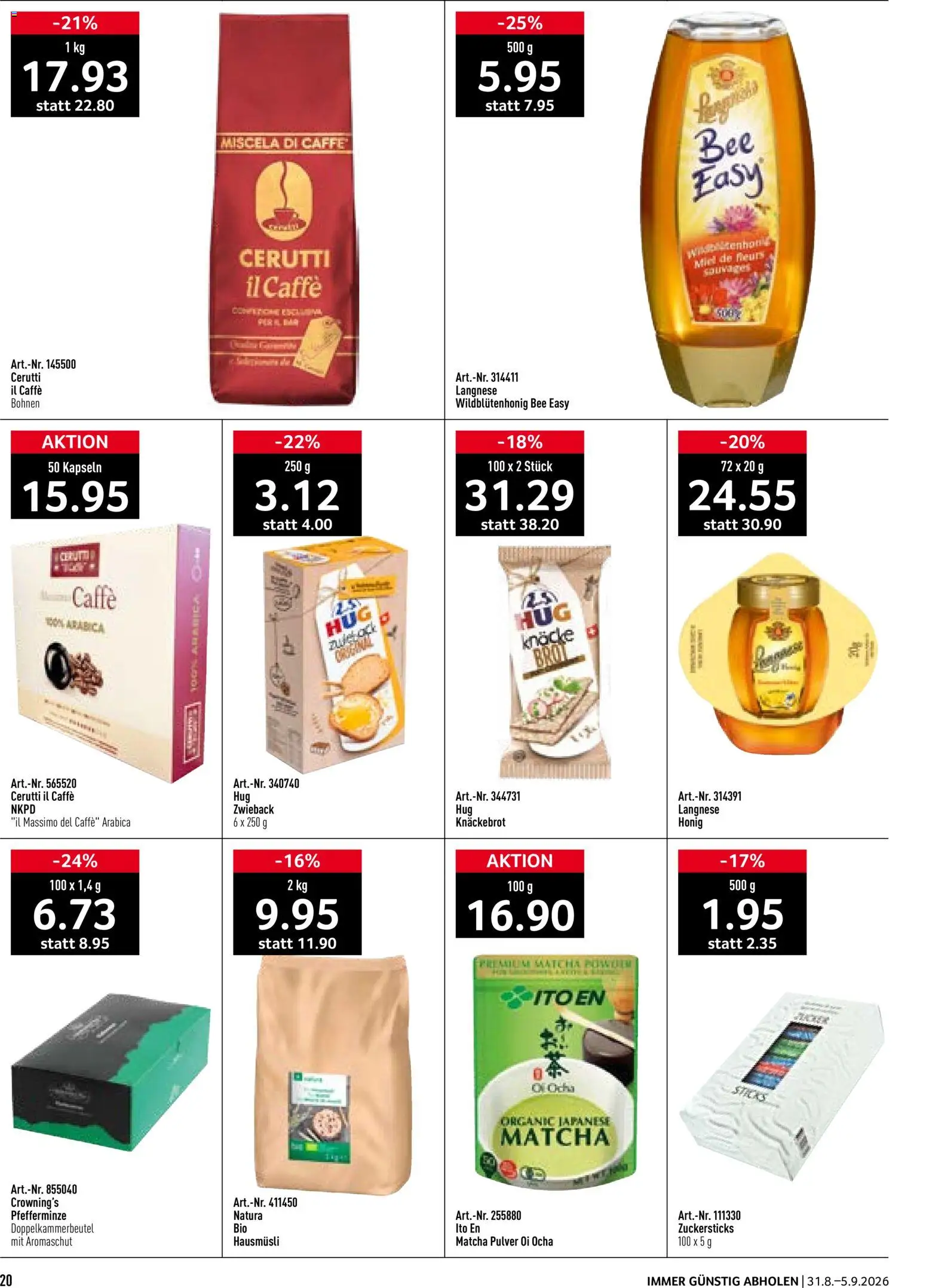 Prodega aktionen – gültig ab 31.08.2026 | Seite: 20 | Produkte: Pulver, Brot