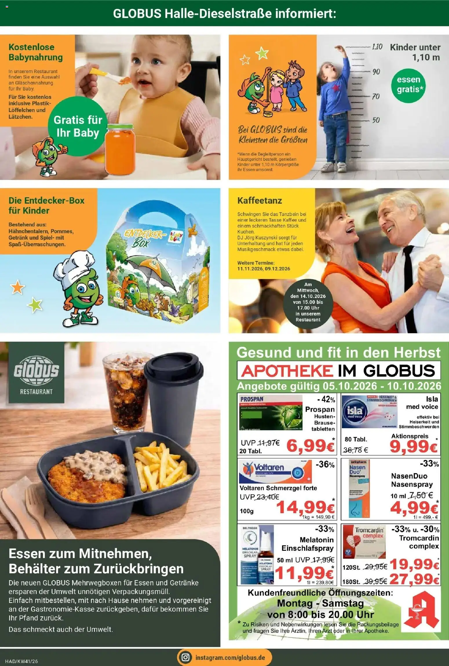 Globus Prospekt Halle (saale) (ab 05.10.2026) » Angebote online | Seite: 27 | Produkte: Spiel, Kaffee, Babynahrung, Uhr