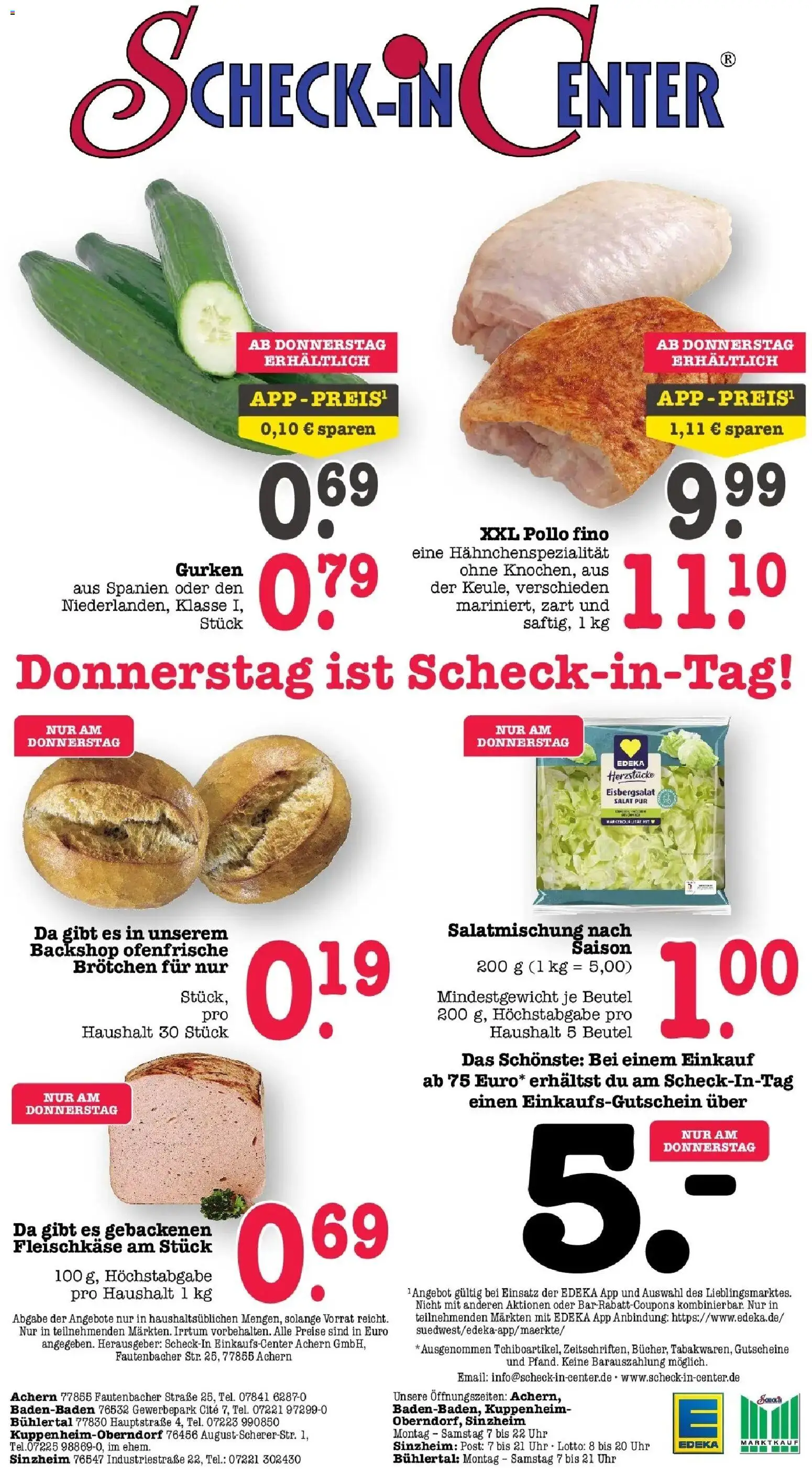 E center Prospekt Achern (ab 31.08.2026) zum Blättern | Seite: 77 | Produkte: Eisbergsalat, Gurken, Salat, Uhr