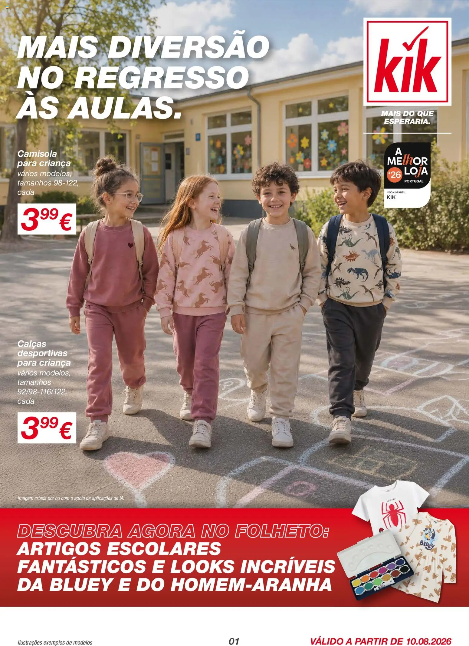 KIK folheto │ válido de 10/08/2026 | Página: 1 | Produtos: Calças, Camisola