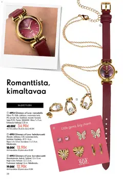 Oriflame-mainoslehti voimassa 24/06/2026 alkaen | Sivu: 38 | Tuotteet: Korvakorut, Kello