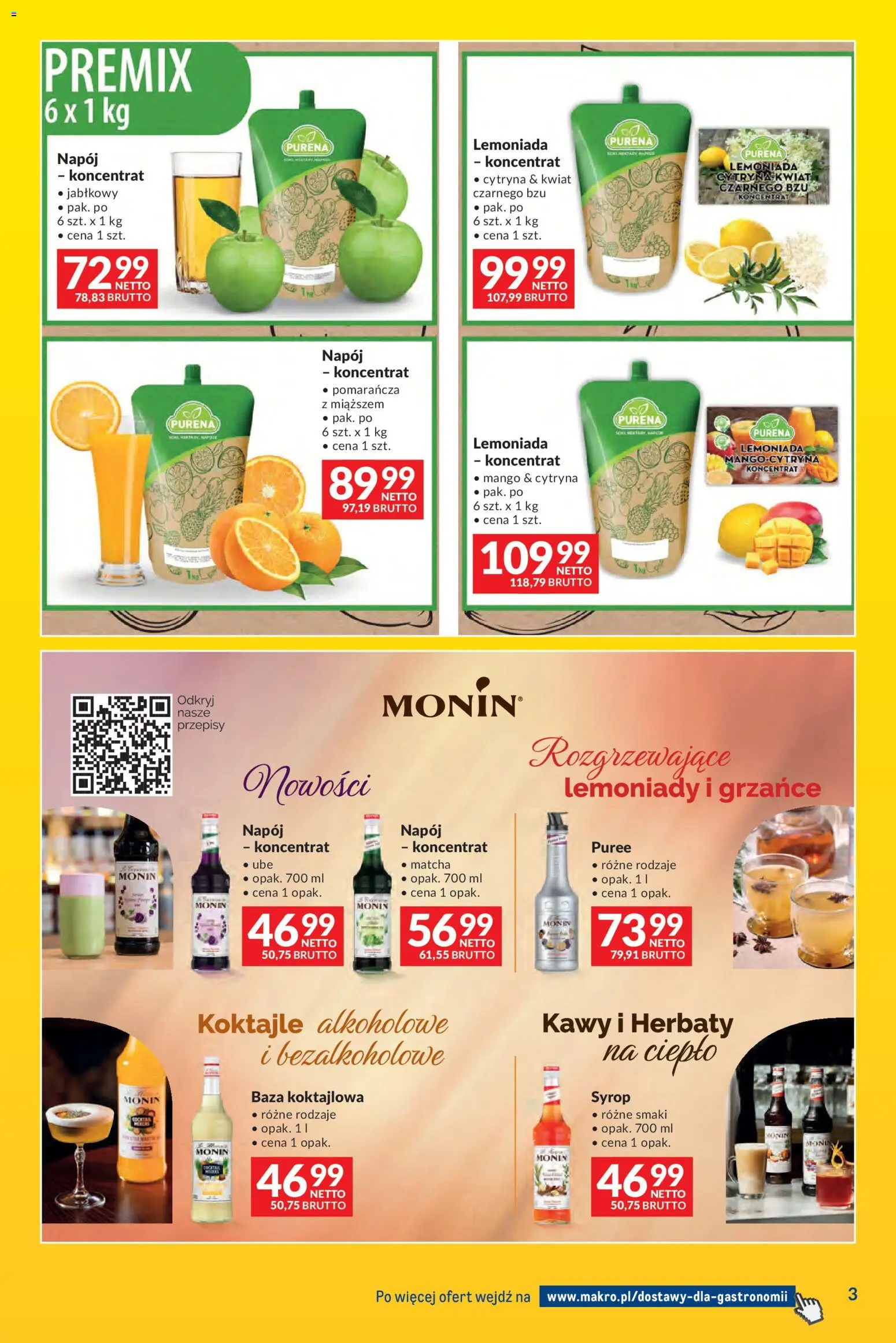 Makro gazetka - Dostawy dla gastronomii od 01.11.2026 | Strona: 3 | Produkty: Cytryna, Mango, Lemoniada, Monin