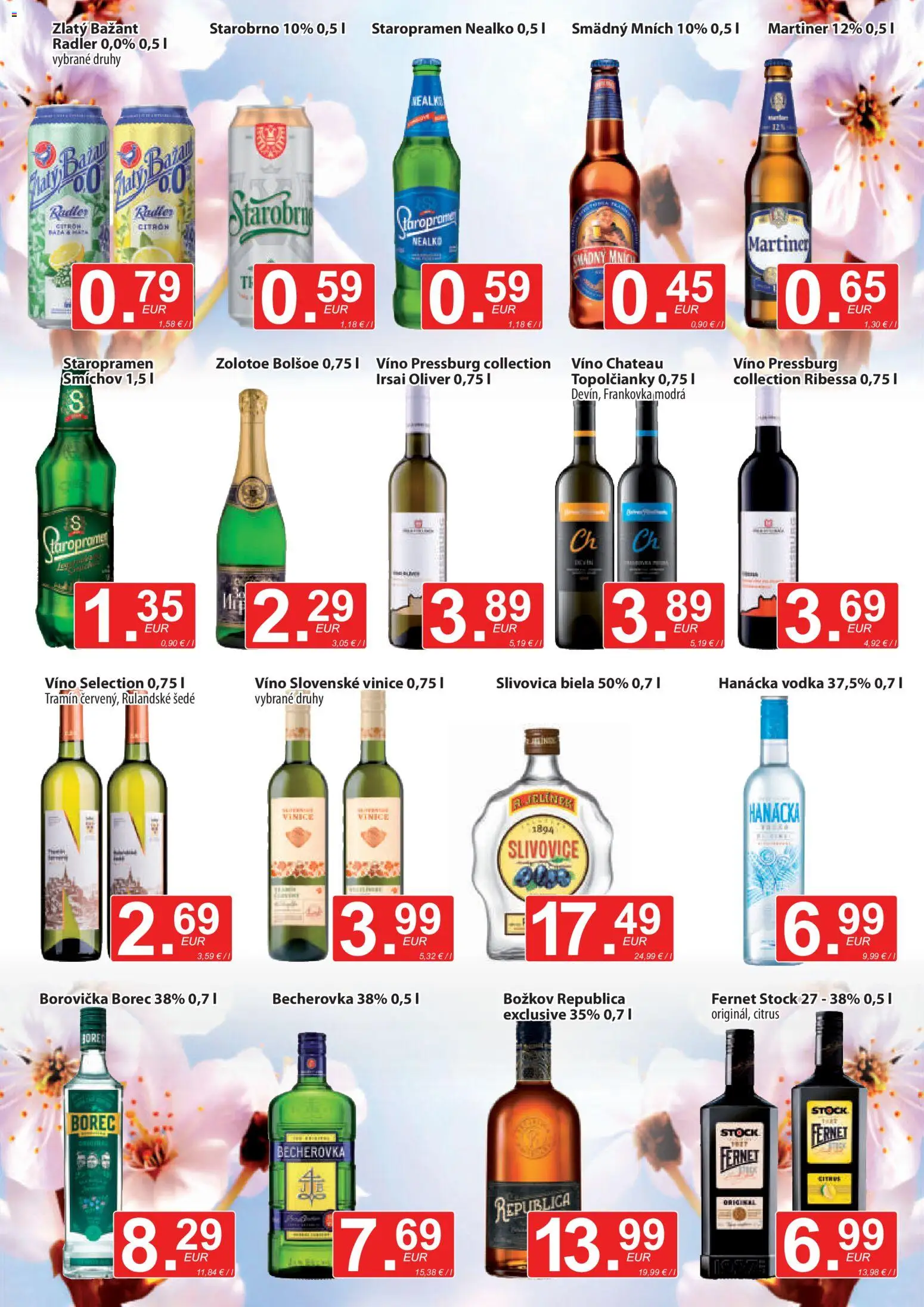 Nové CBA Verex akcie – leták je platný od 16.04.2026 | Strana: 11 | Produkty: Borovička, Zlatý Bažant, Smädný Mních, Staropramen