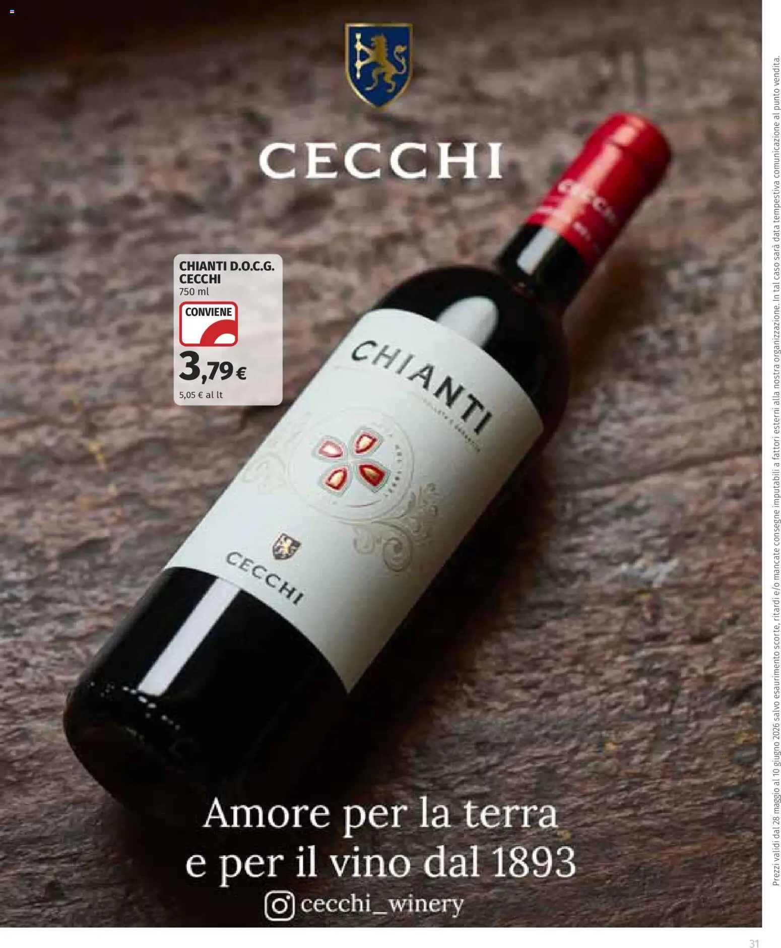 Volantino COOP del 28.05.2026 | Pagina: 31 | Prodotti: Vino, Data, Terra