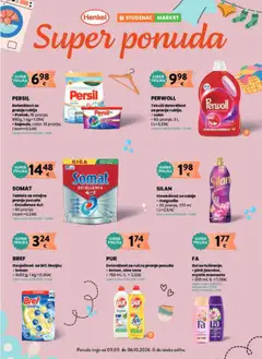 Studenac Katalog - Pregled kataloga iz trgovine Studenac, vrijedi od 16.09.2026 | Stranica: 41 | Proizvodi: Deterdžent, Tekući deterdžent, Perwoll, Aloe vera