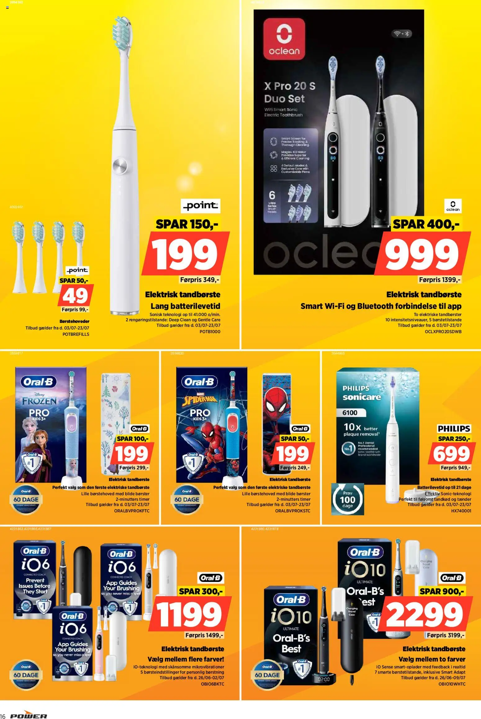 Power tilbudsavis – gyldig fra 03/07/2026 | Side: 16 | Produkter: Børste, Tandbørste, Søm, Elektriske tandbørster