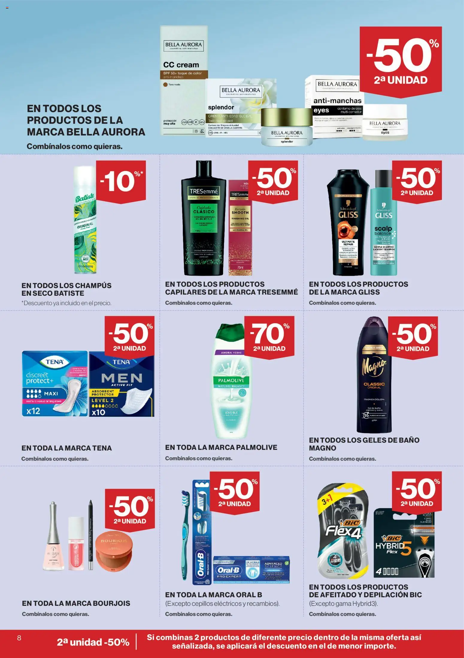 Hipercor catálogo │ válido desde el 21.05.2026 | Página: 8 | Productos: Aceite, CC cream, Baño, Ducha