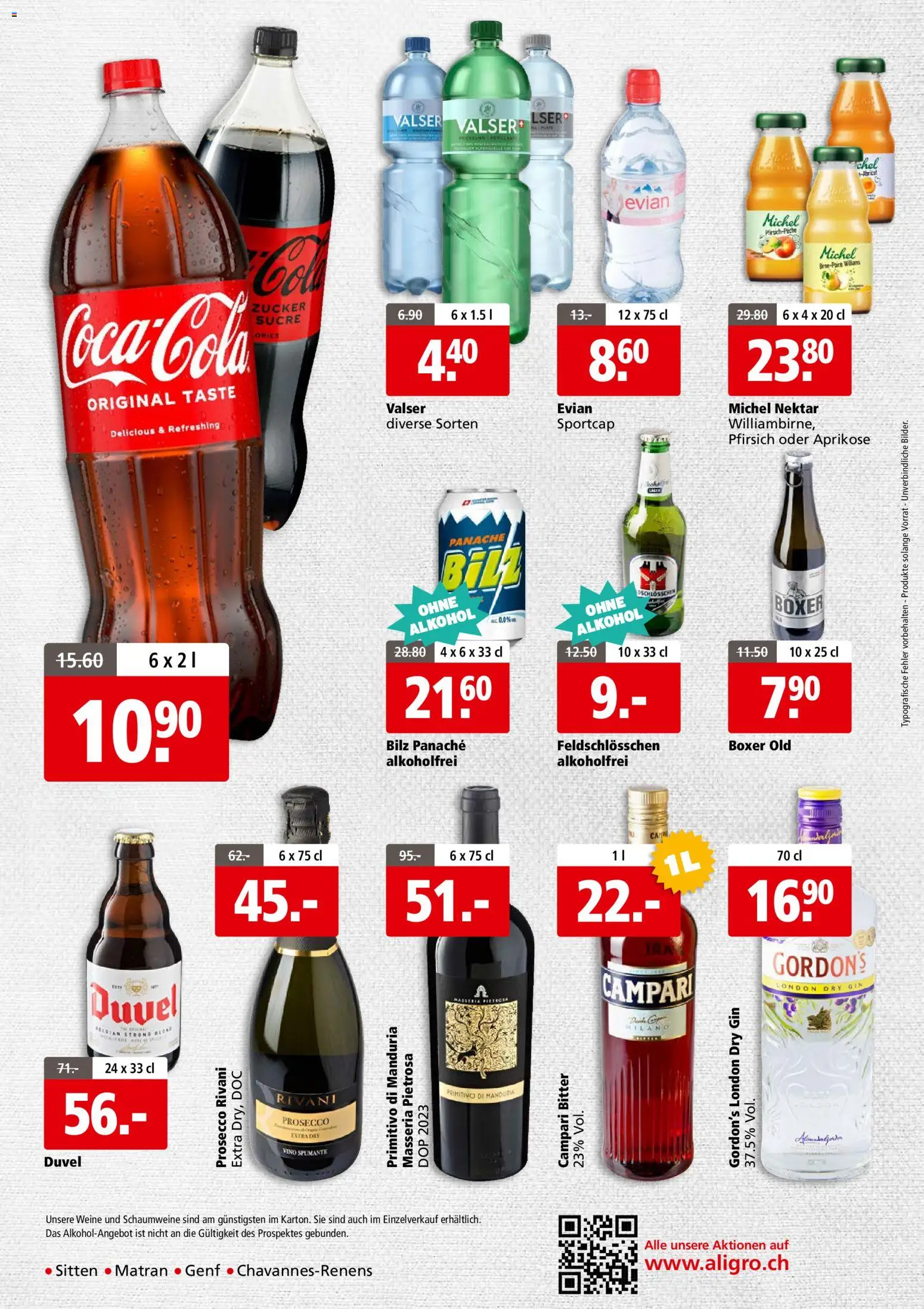 Aligro aktionen Business Chavannes, Matran, Genf, Sitten – gültig ab 18.05.2026 | Seite: 4 | Produkte: Boxer, Gin, Pfirsich, Zucker