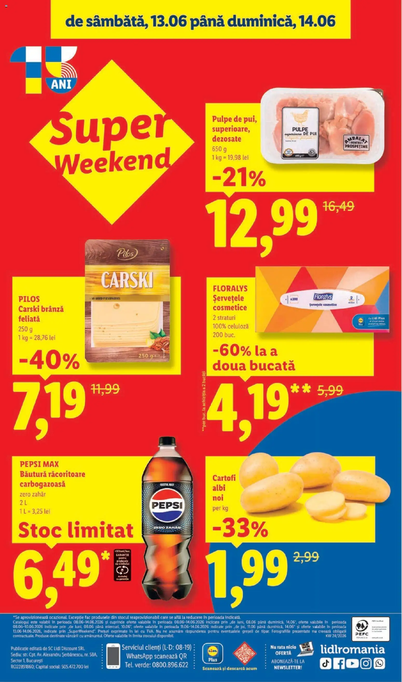 Noul catalog Lidl – valabil de la 08.06.2026 | Pagină: 40 | Produse: Toplar, Brânză, Cartofi, Zahăr