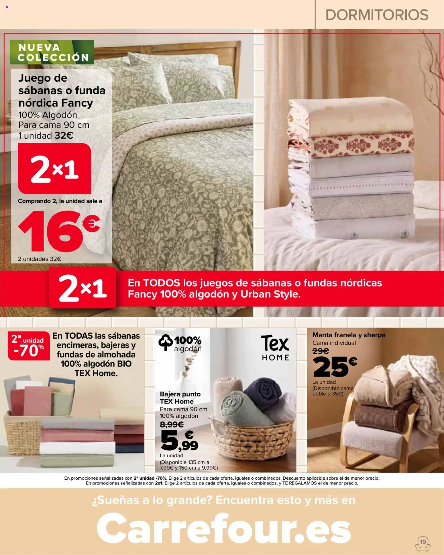 Carrefour Hogar │ válido desde el 22/09/2026 | Página: 19 | Productos: Juego de sábanas, Manta, Funda, Algodón