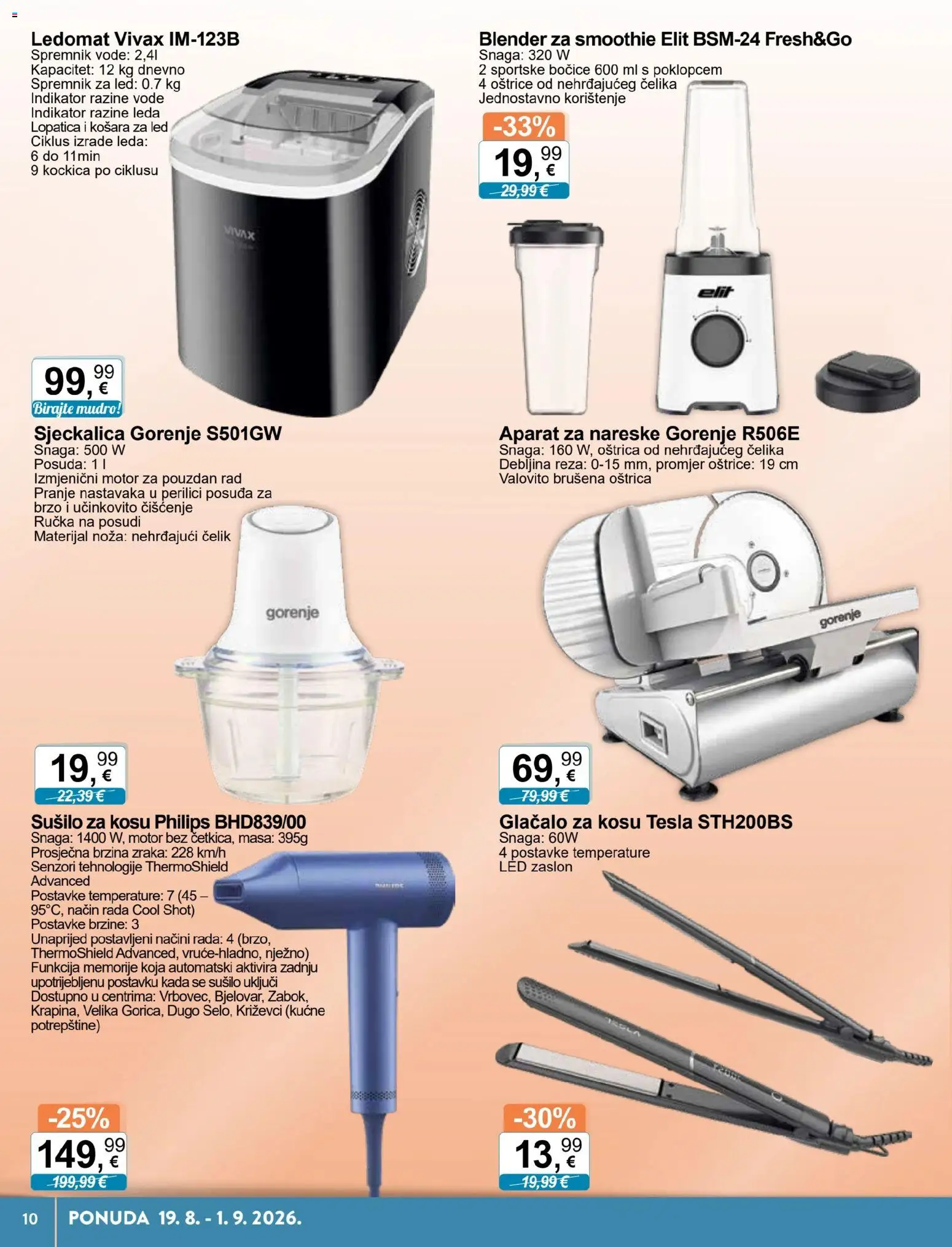 KTC katalog | vrijedi od 19.08.2026 | Stranica: 10 | Proizvodi: Ledomat, Košara, Led, Sjeckalica