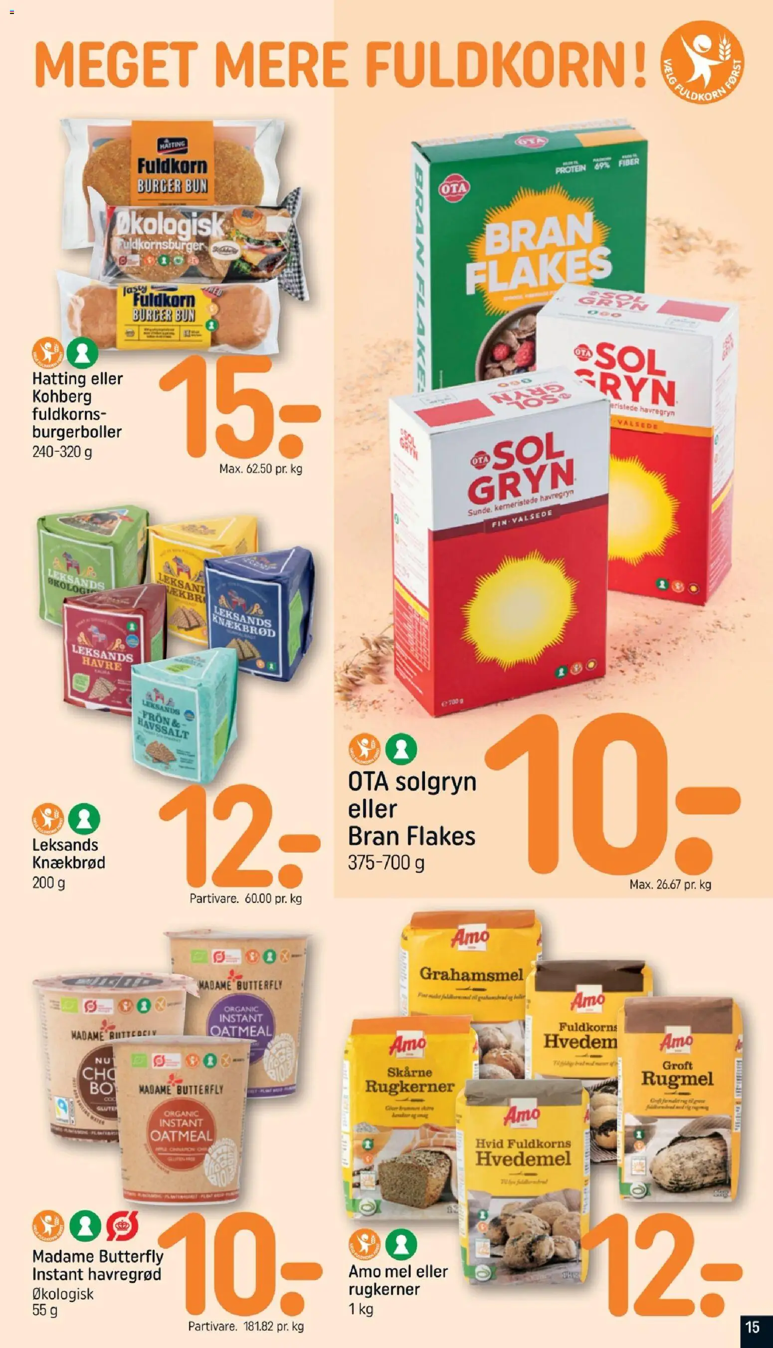 Rema 1000 tilbudsavis – gyldig fra 04/10/2026 | Side: 15 | Produkter: Mel, Burgerboller, Søm, Butterfly