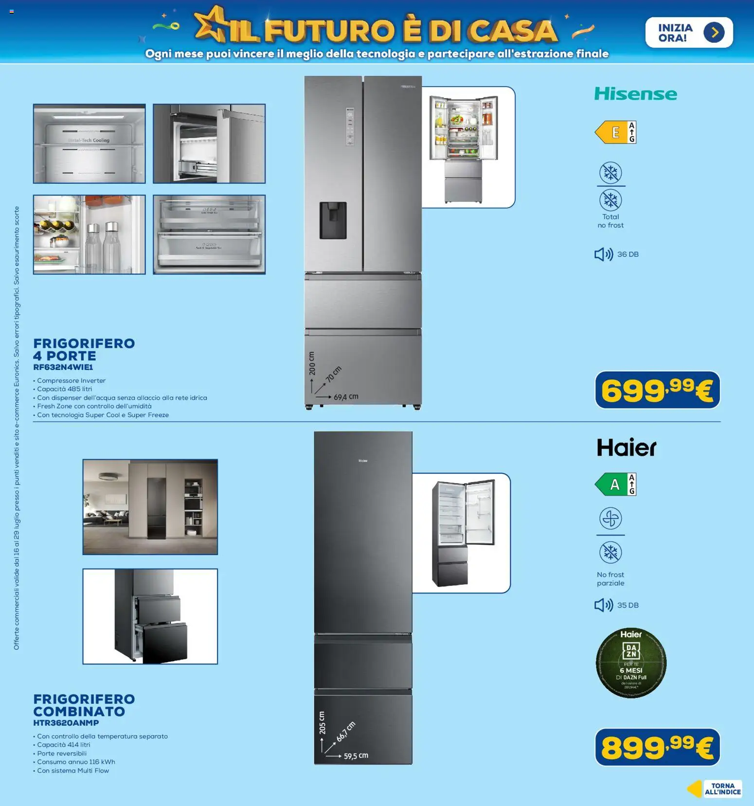 Volantino Euronics del 16/07/2026 | Pagina: 12 | Prodotti: Tè, Compressore, Frigorifero, Frigorifero combinato