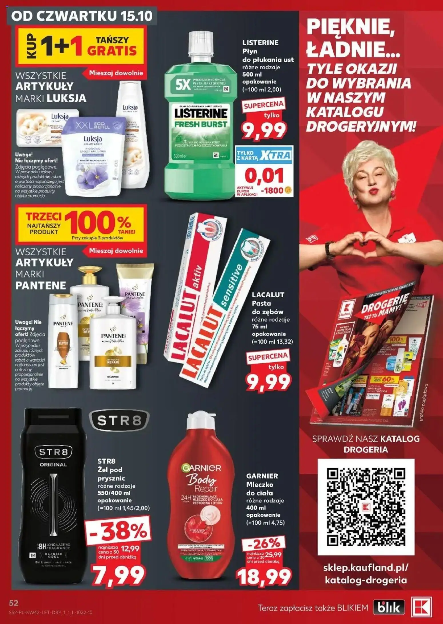 Kaufland aktualna gazetka od 15.10.2026 - od jutra PDF | Strona: 52 | Produkty: Karta, Drogeria, Listerine, Prysznic