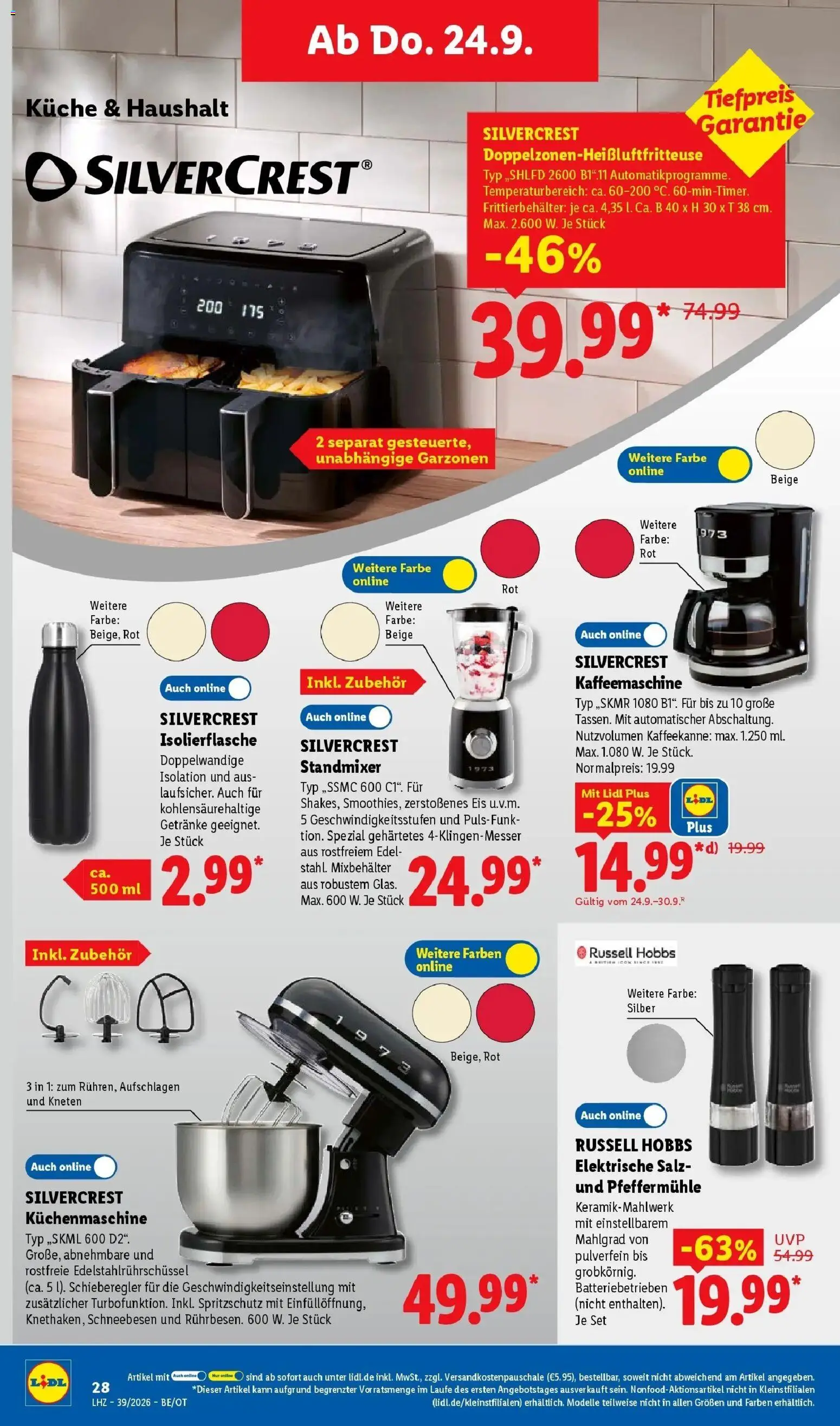 Lidl Prospekt Senftenberg (ab 21.09.2026) zum Blättern » Angebote | Seite: 42 | Produkte: Kaffeemaschine, Mixer, Küche, Eis