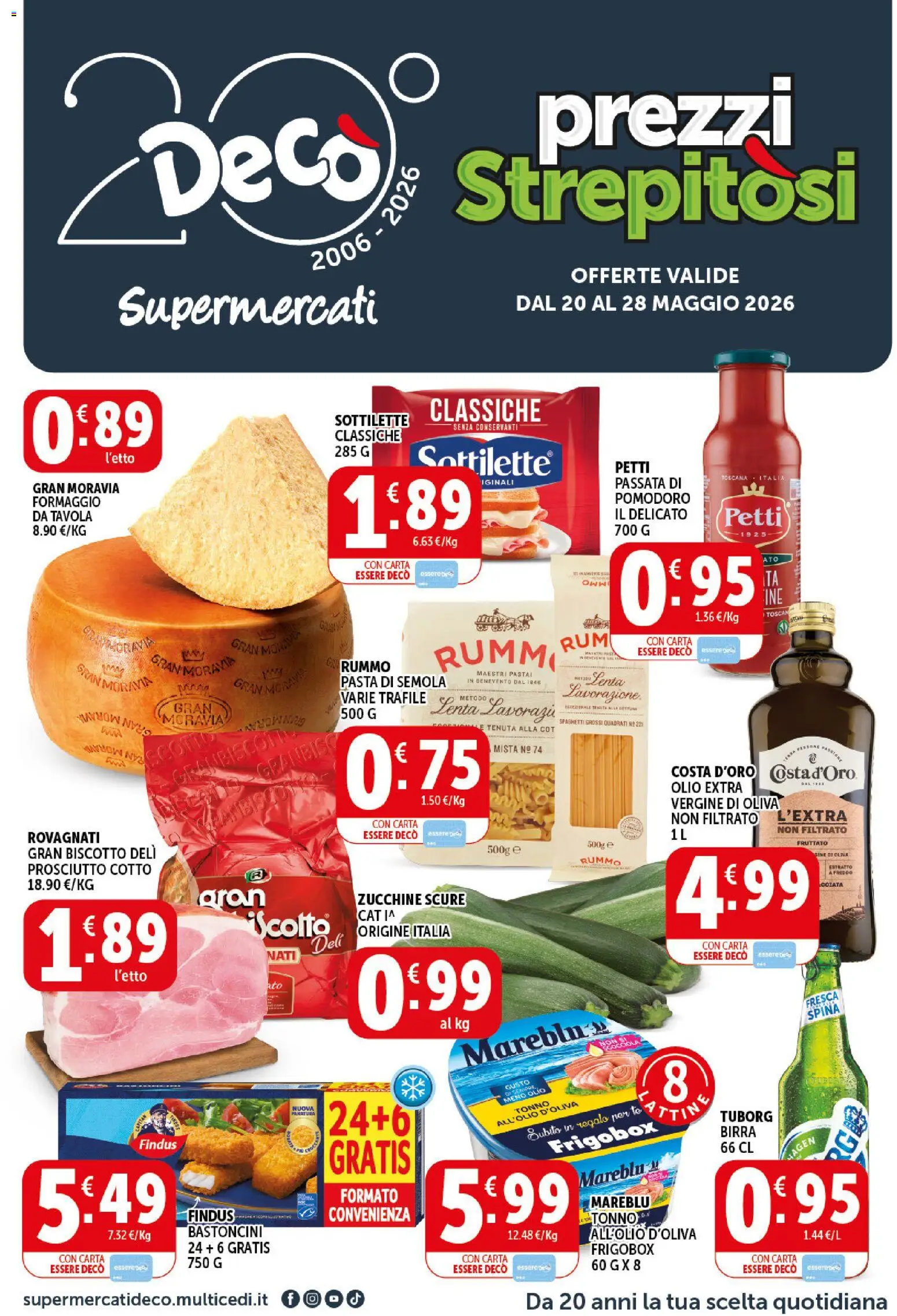 Volantino Decò del 20.05.2026 | Pagina: 1 | Prodotti: Pomodoro, Olio, Prosciutto, Tonno