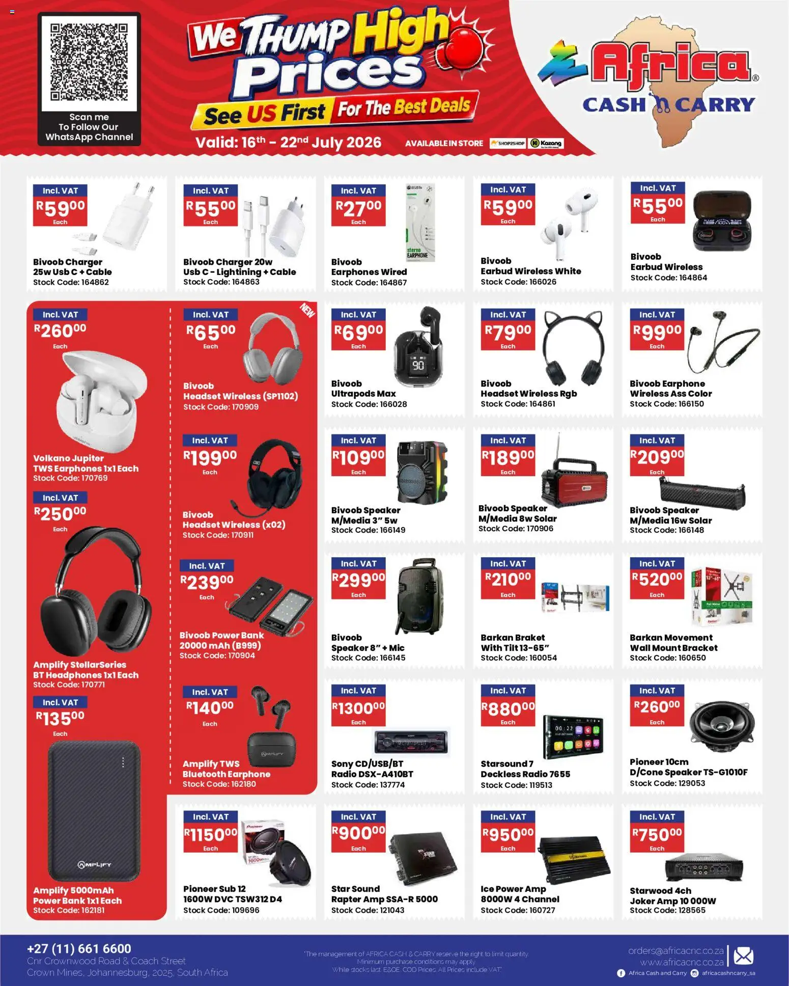 New Africa Cash & Carry catalogue – valid from 16/07/2026 | Page: 31 | Products: Socks, Headset, Earphones, Stock