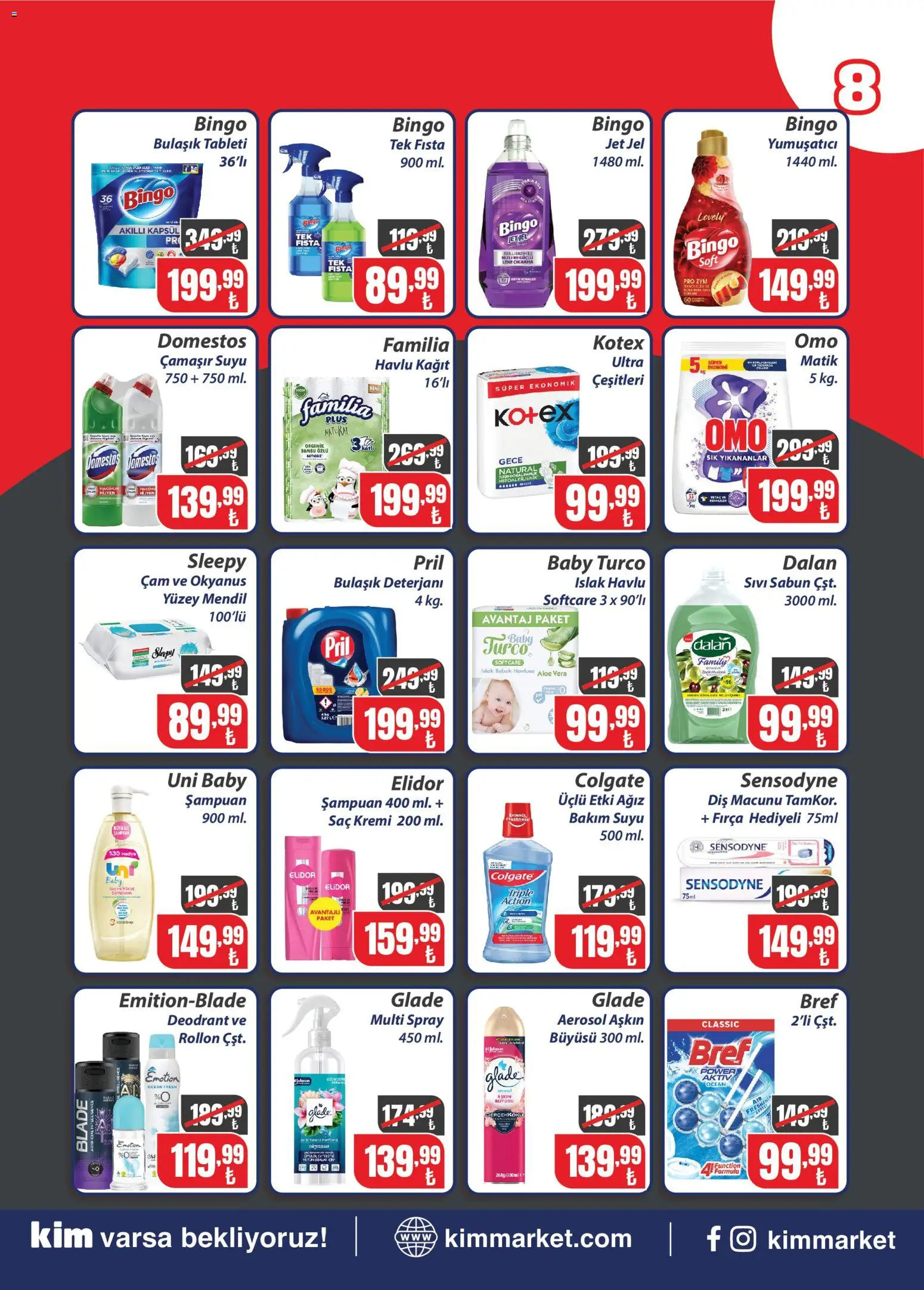 Kim Market Katalog - Marmara Insert - 20 Ağustos 2026 tarihinden itibaren geçerlidir | Sayfa: 8 | Ürünler: Mendil, Diş macunu, Yumuşatıcı, Bulaşık deterjanı