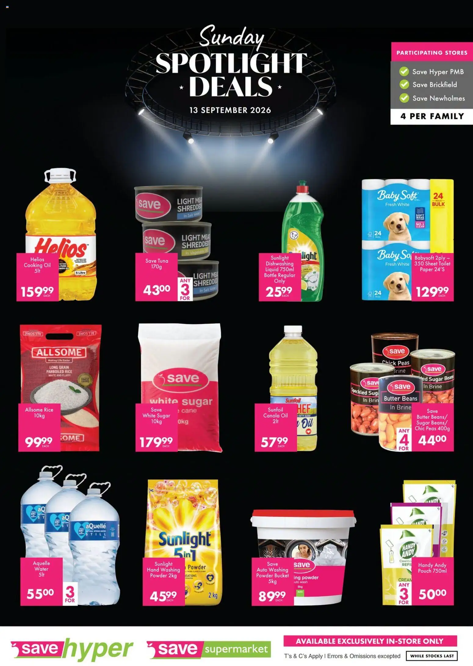 New Save catalogue – valid from 13/09/2026 | Page: 1 | Products: Oil, Paper, Salt, Sugar