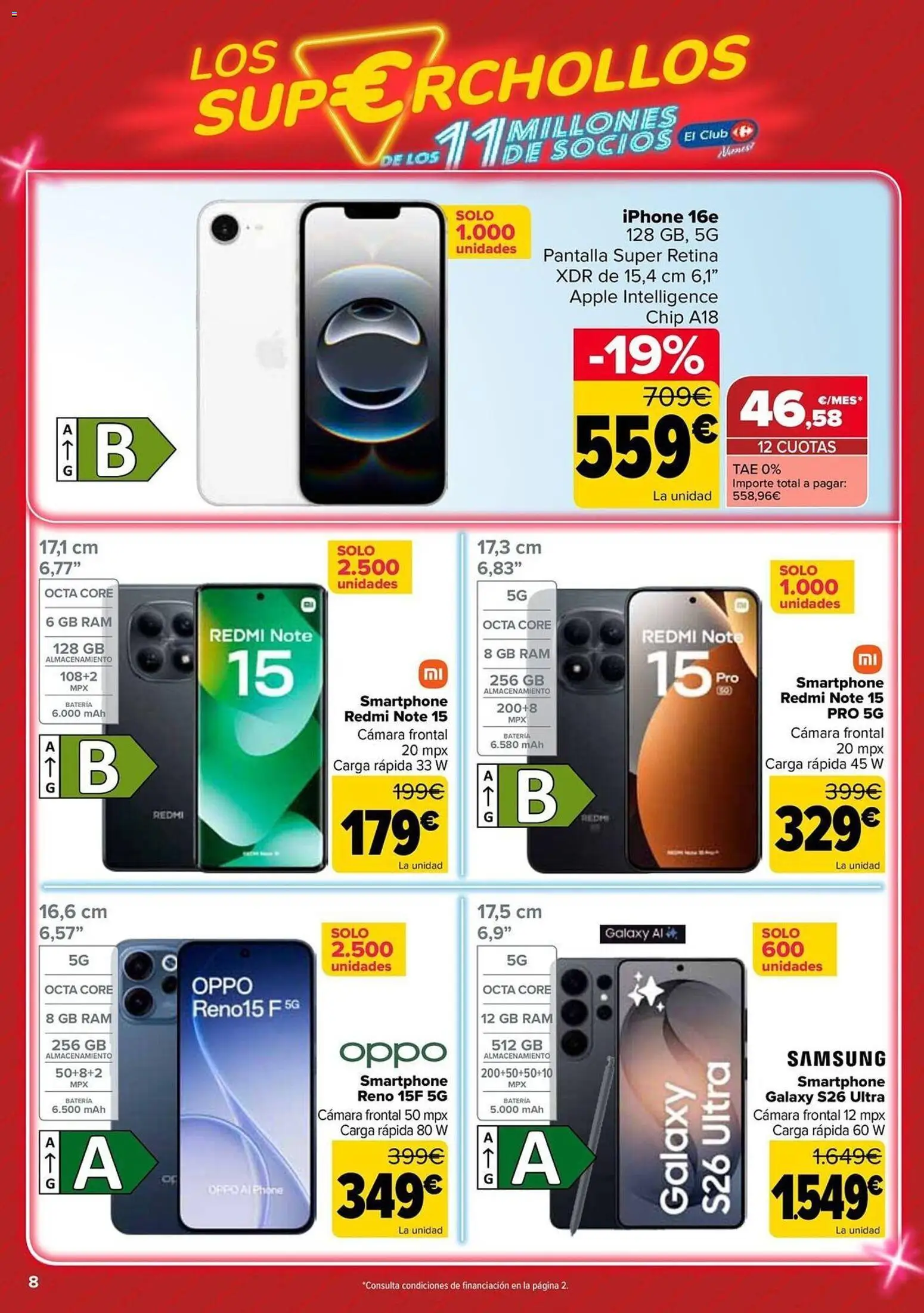Carrefour Los Super Chollos │ válido desde el 12.05.2026 | Página: 8 | Productos: Smartphone, Apple, Cámara, Batería