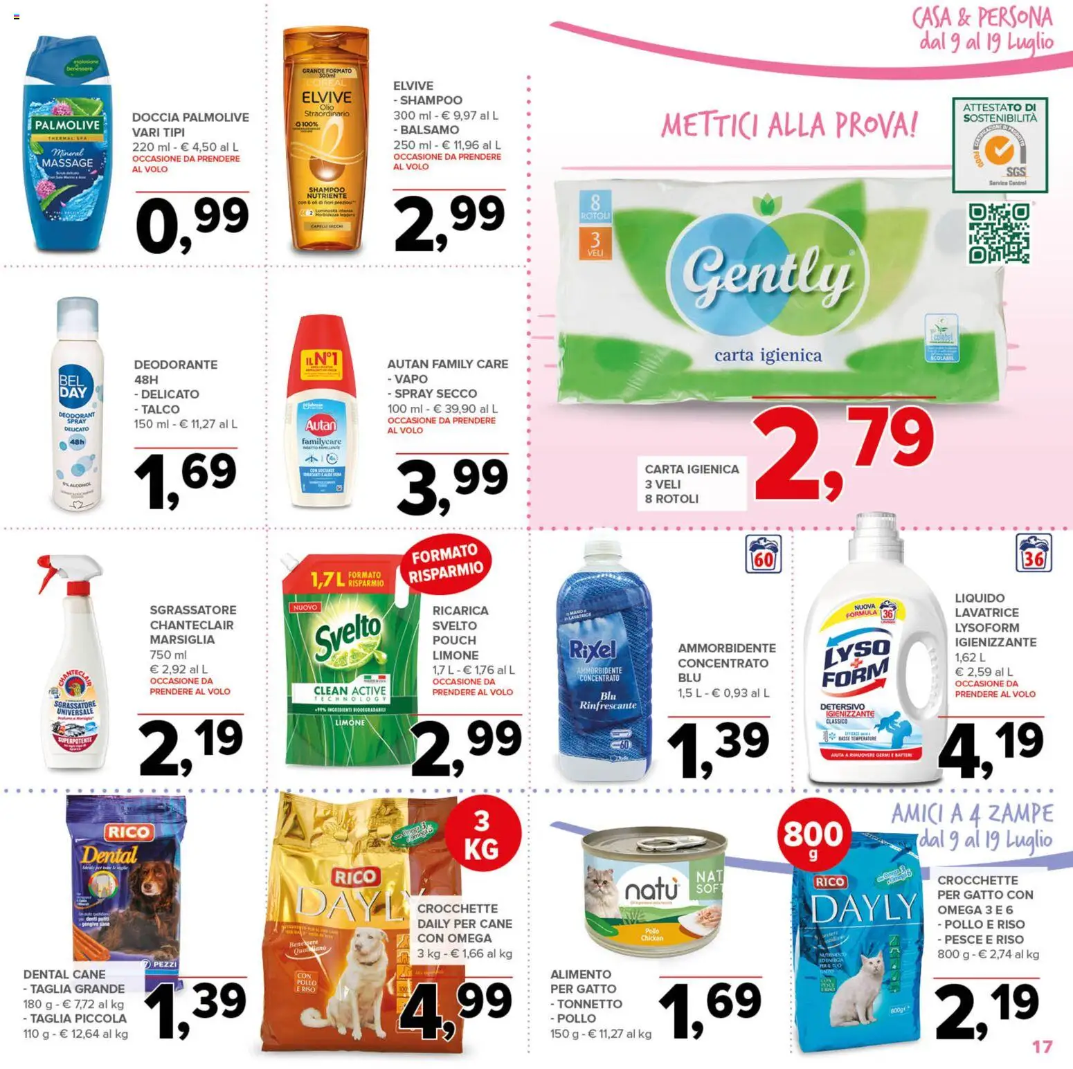 Volantino Todis del 09/07/2026 | Pagina: 17 | Prodotti: Deodorante, Ammorbidente, Pesce, Limone