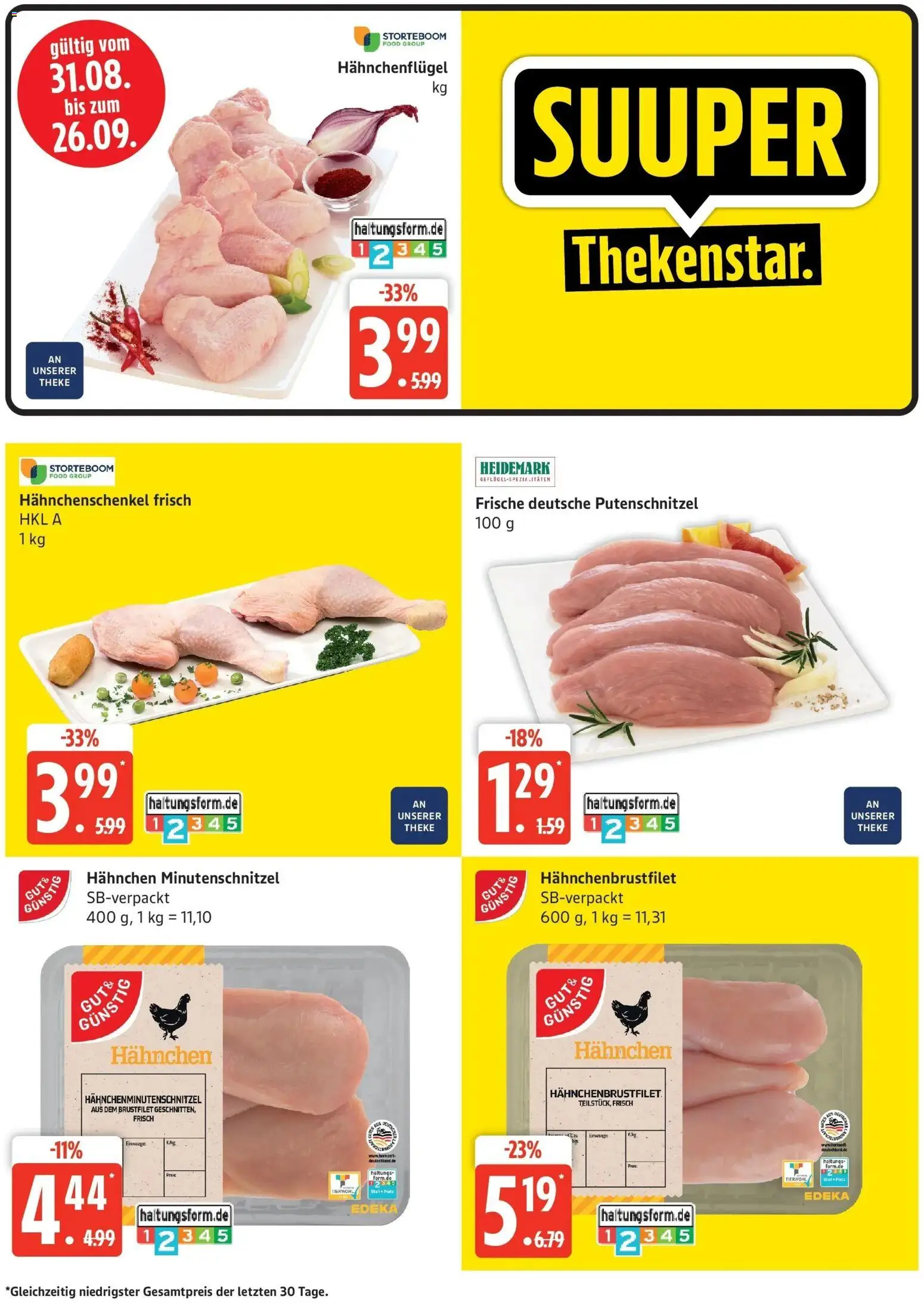 Edeka Prospekt Güstrow (ab 21.09.2026) » Angebote Online | Seite: 2 | Produkte: Hahnchen, Hahnchenschenkel, Theke, Putenschnitzel