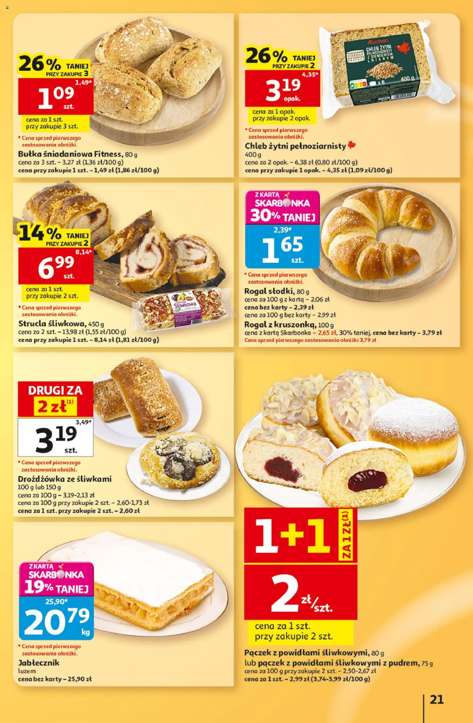 Auchan gazetka - 30 Lat Hipermarket od 03.09.2026 | Strona: 21 | Produkty: Chleb żytni, Bułka, Bułka śniadaniowa, Chleb