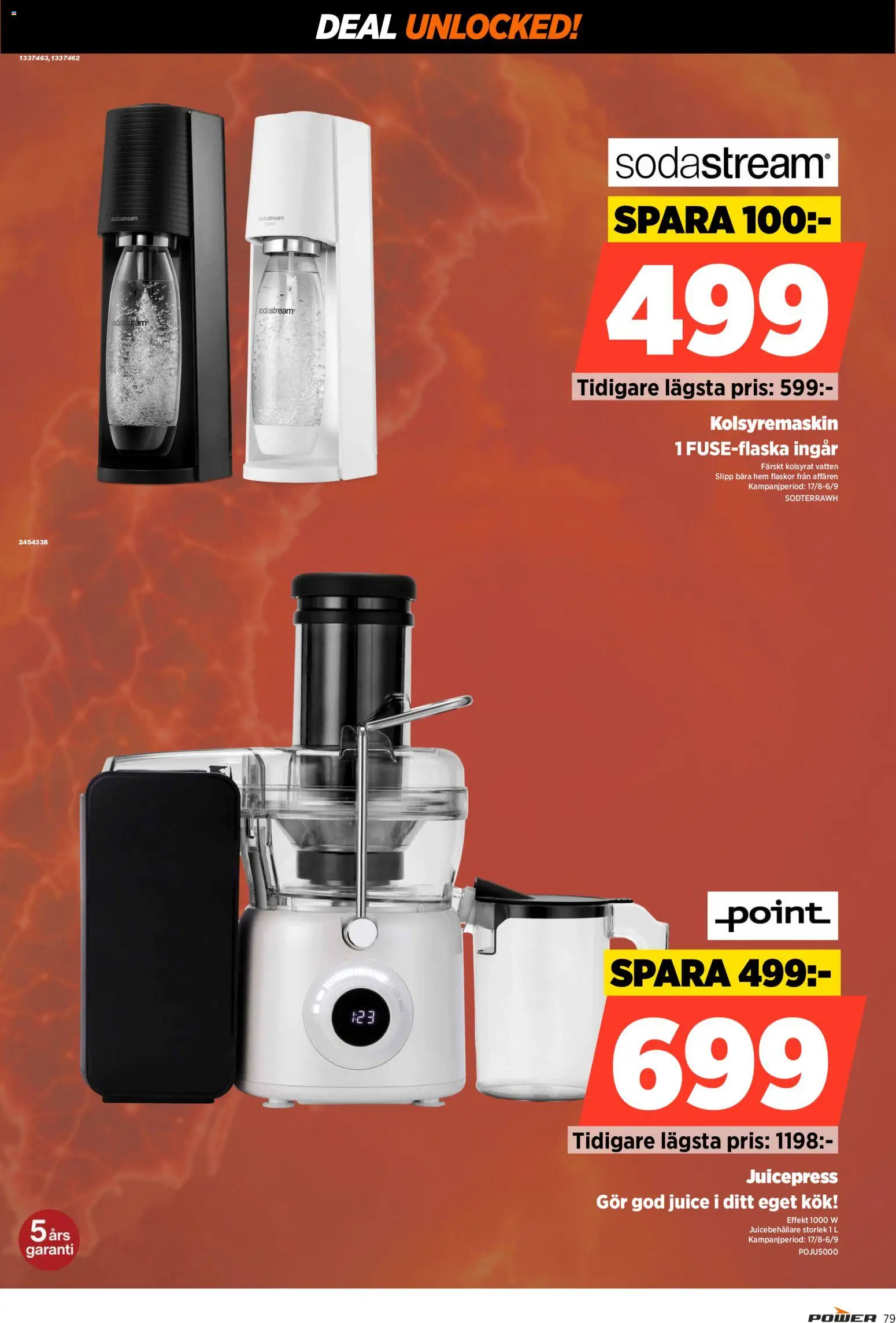 Power reklamblad aktuell från 31/08/2026 | Sida: 79 | Produkter: Juicepress, Vatten, Sodastream, Kolsyremaskin