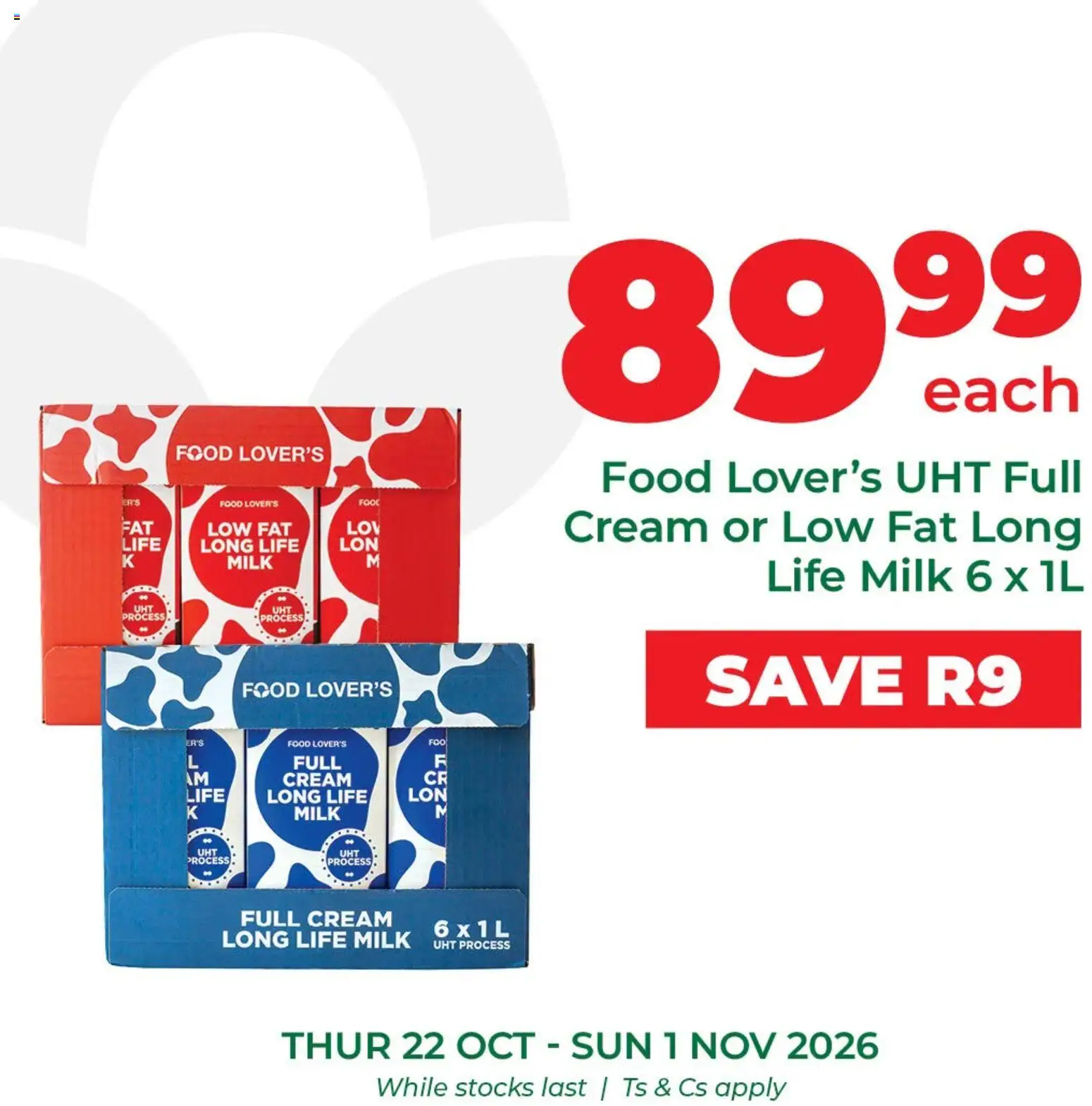 New Food Lover's Market catalogue – valid from 22/10/2026 | Page: 9 | Products: Milk, Cream
