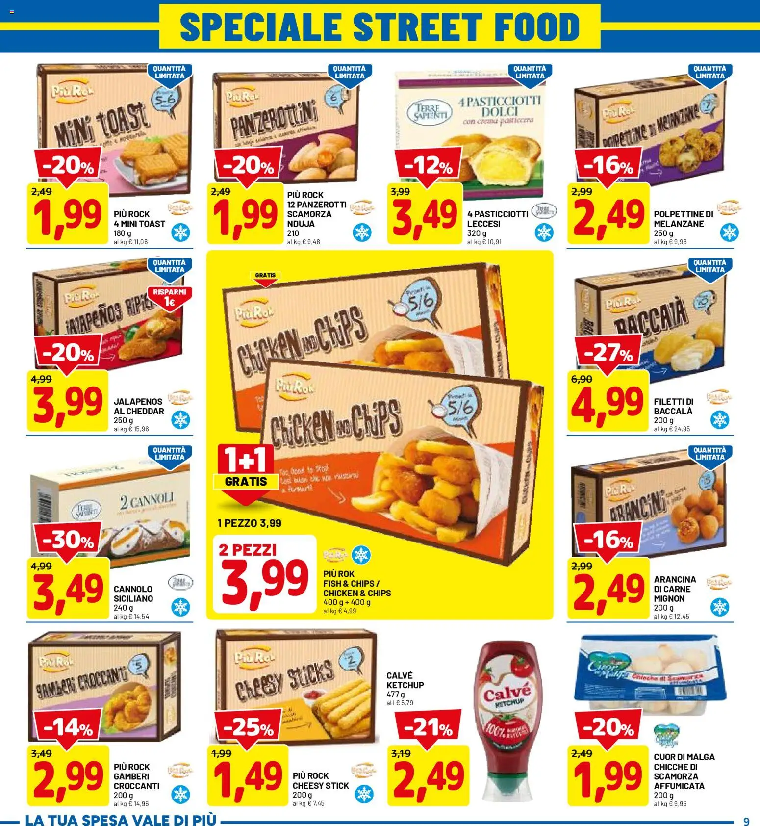 Volantino D Più del 30.04.2026 | Pagina: 9 | Prodotti: Crema, Gamberi, Melanzane, Panzerotti