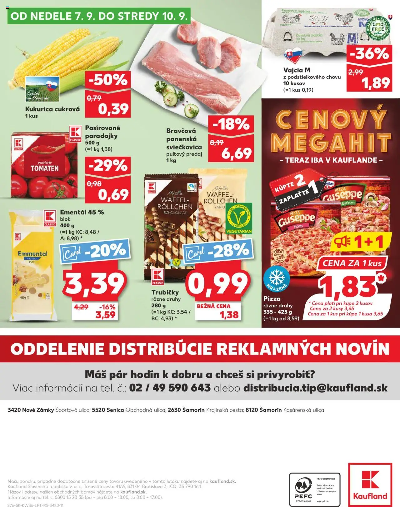 Nové Kaufland akcie – leták je platný od 04.09.2025 | Strana: 76 | Produkty: Vajcia, Pizza, Paradajky, Kukurica