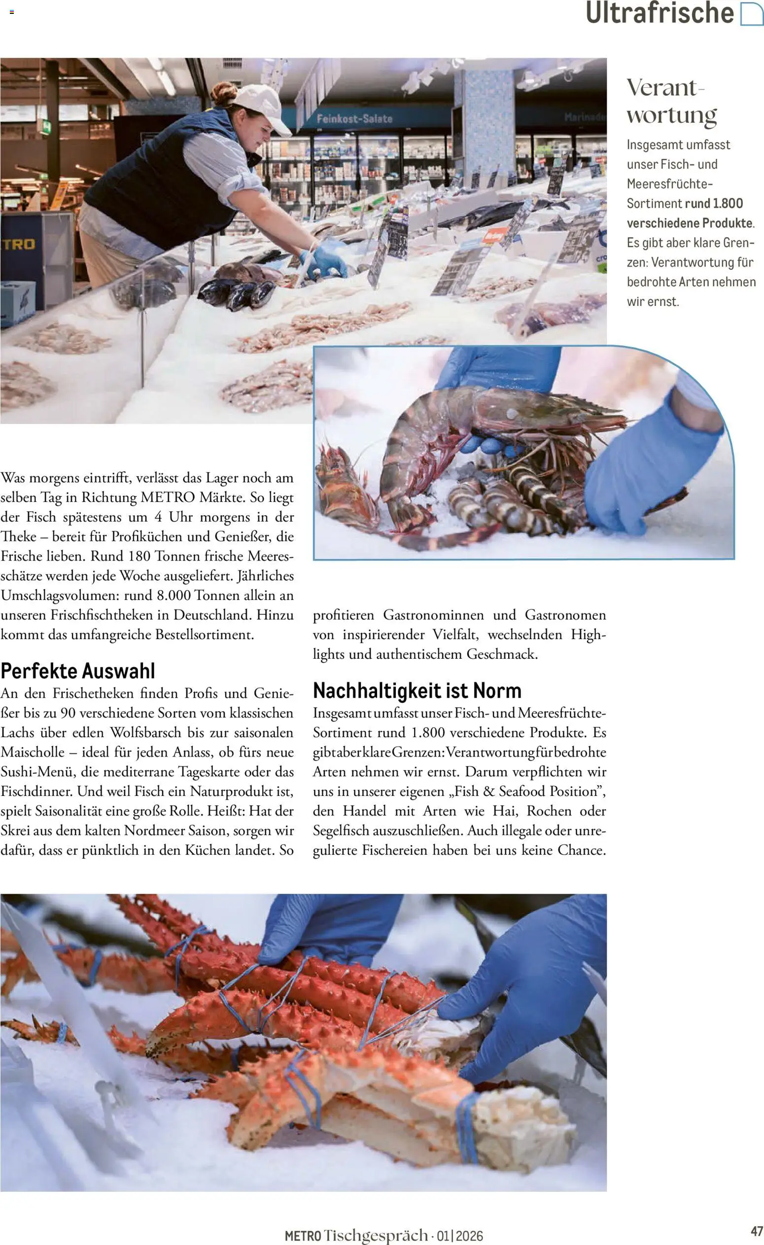 Metro Tischgespräch – gültig ab 01.02.2026 | Seite: 47 | Produkte: Theke, Fisch, Lachs, Kuchen
