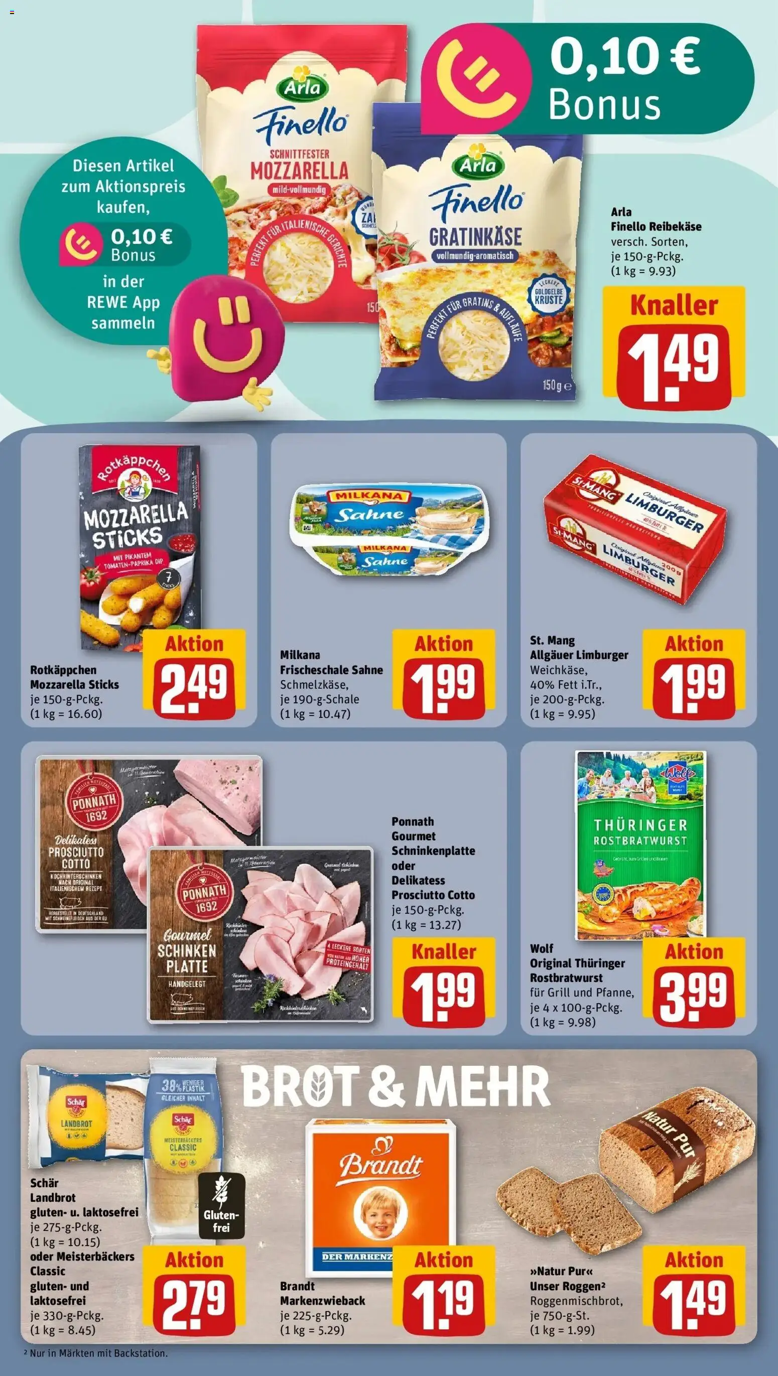 REWE Prospekt ab 28.09.2026 zum Blättern » Angebote | Seite: 18 | Produkte: Mozzarella, Gerichte, Rotkäppchen, Schinken